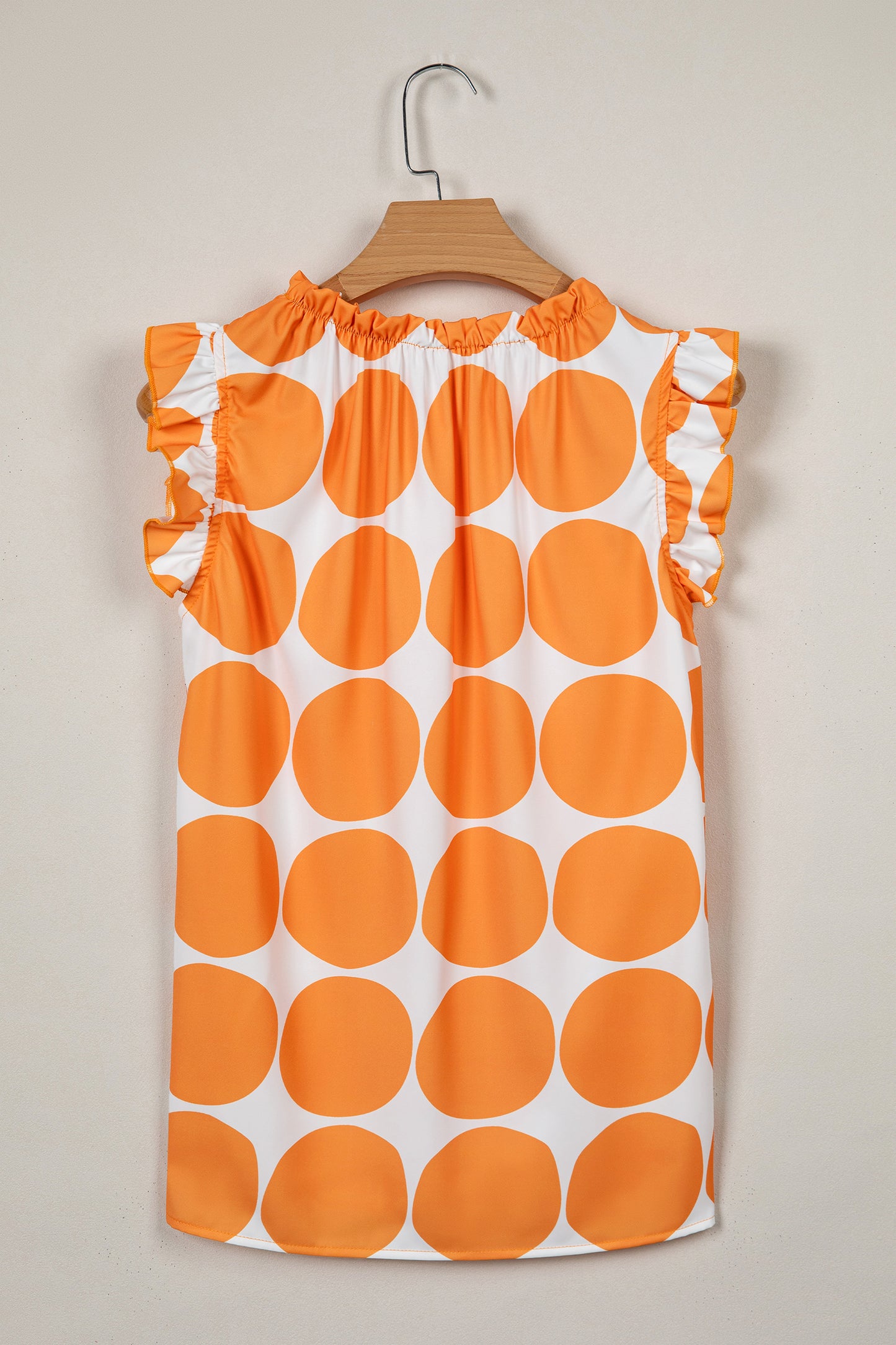 Polka Dot Frill Neck Loose Top Women S–XL