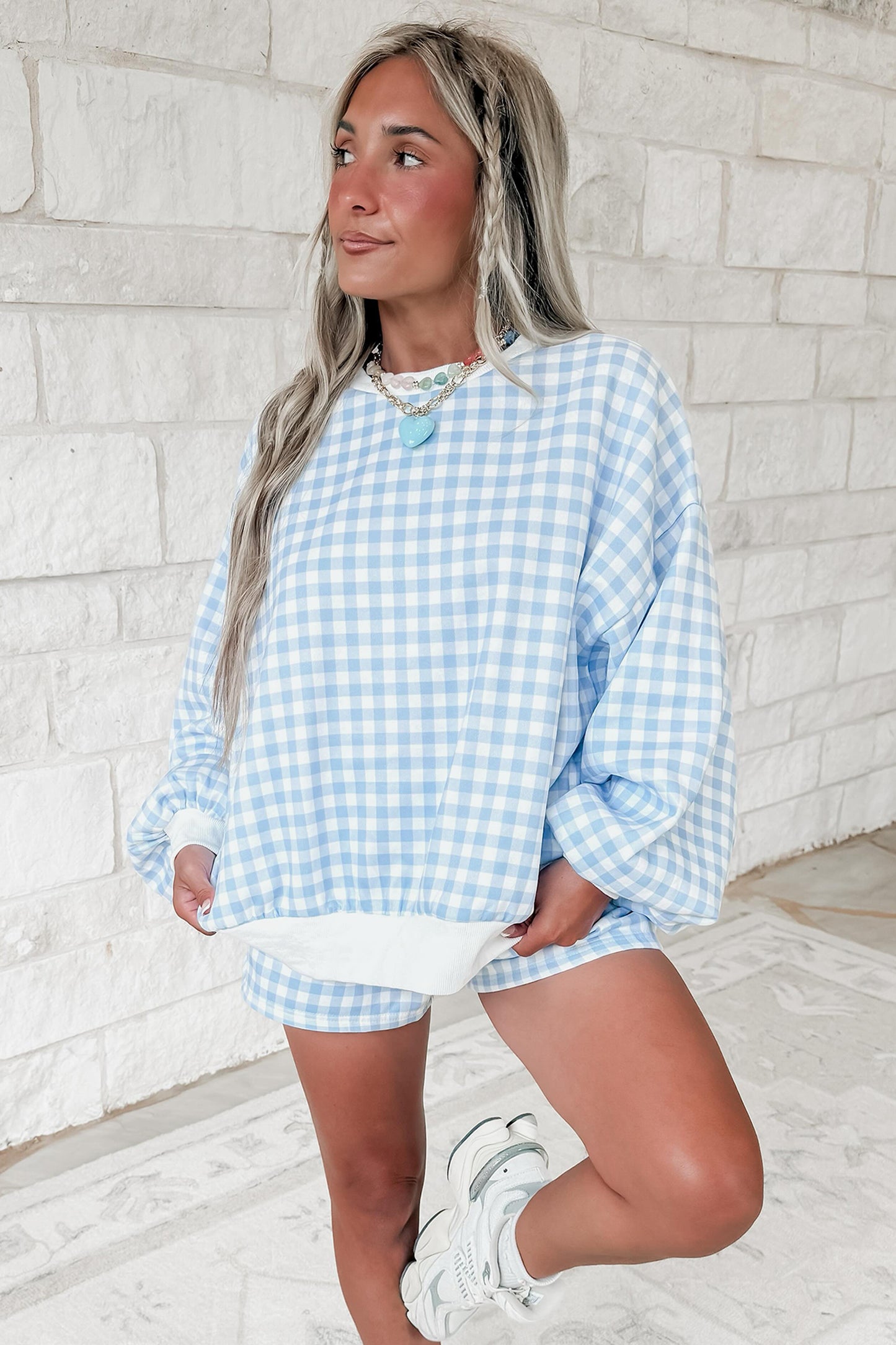 Womens Plaid Matching Shorts Set S to XL