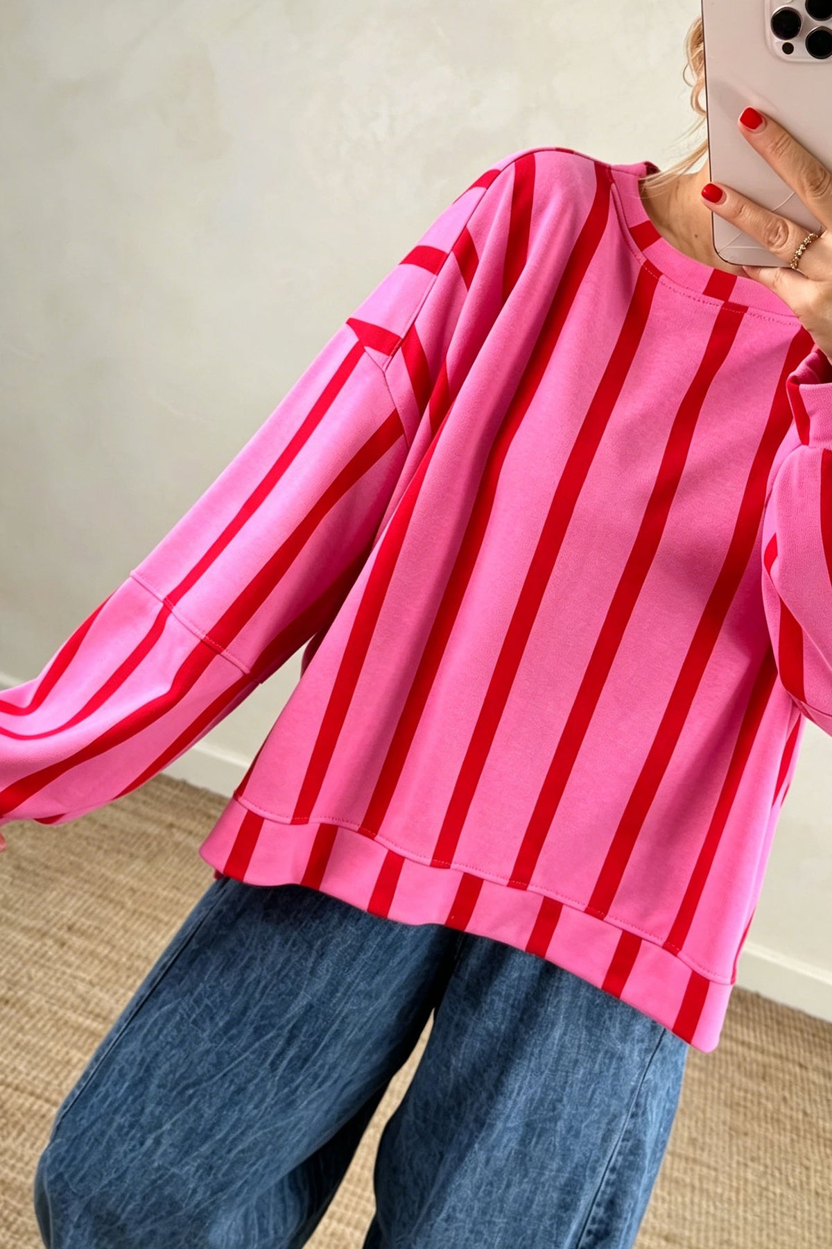 Women's Striped Sweatshirt S to XL