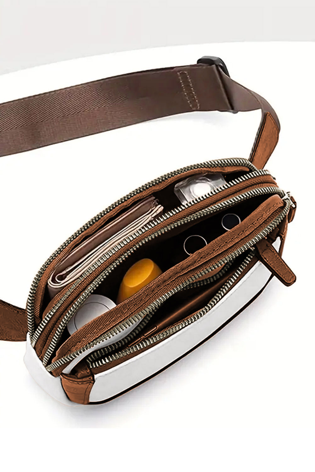 Mini PU Leather Crossbody Bag with Adjustable Strap | White