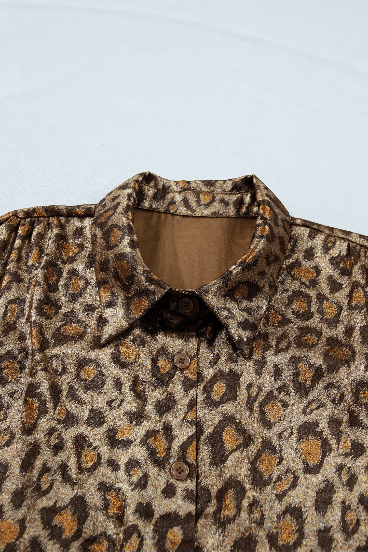 Plus Size Leopard Print Button-Up Shirt Women 1X–4X