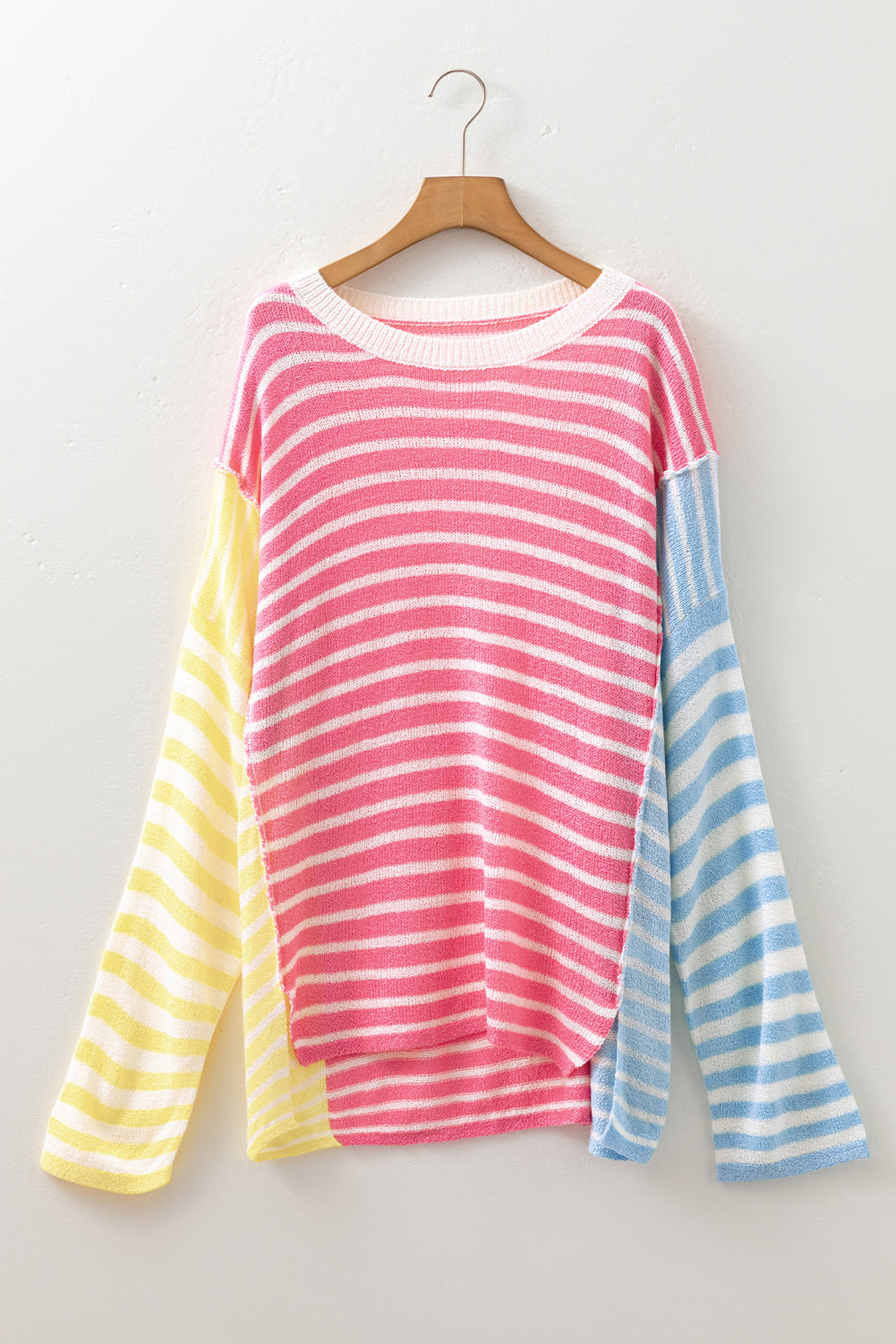 Plus Size Striped Colorblock Pullover Sweater Women 1X–4X