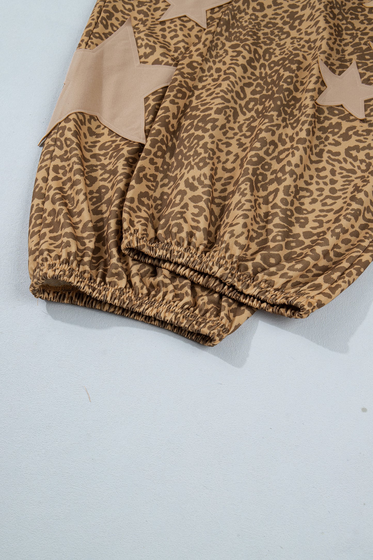 Plus Size Leopard Star Patch Jogger Pants Women 1X–4X