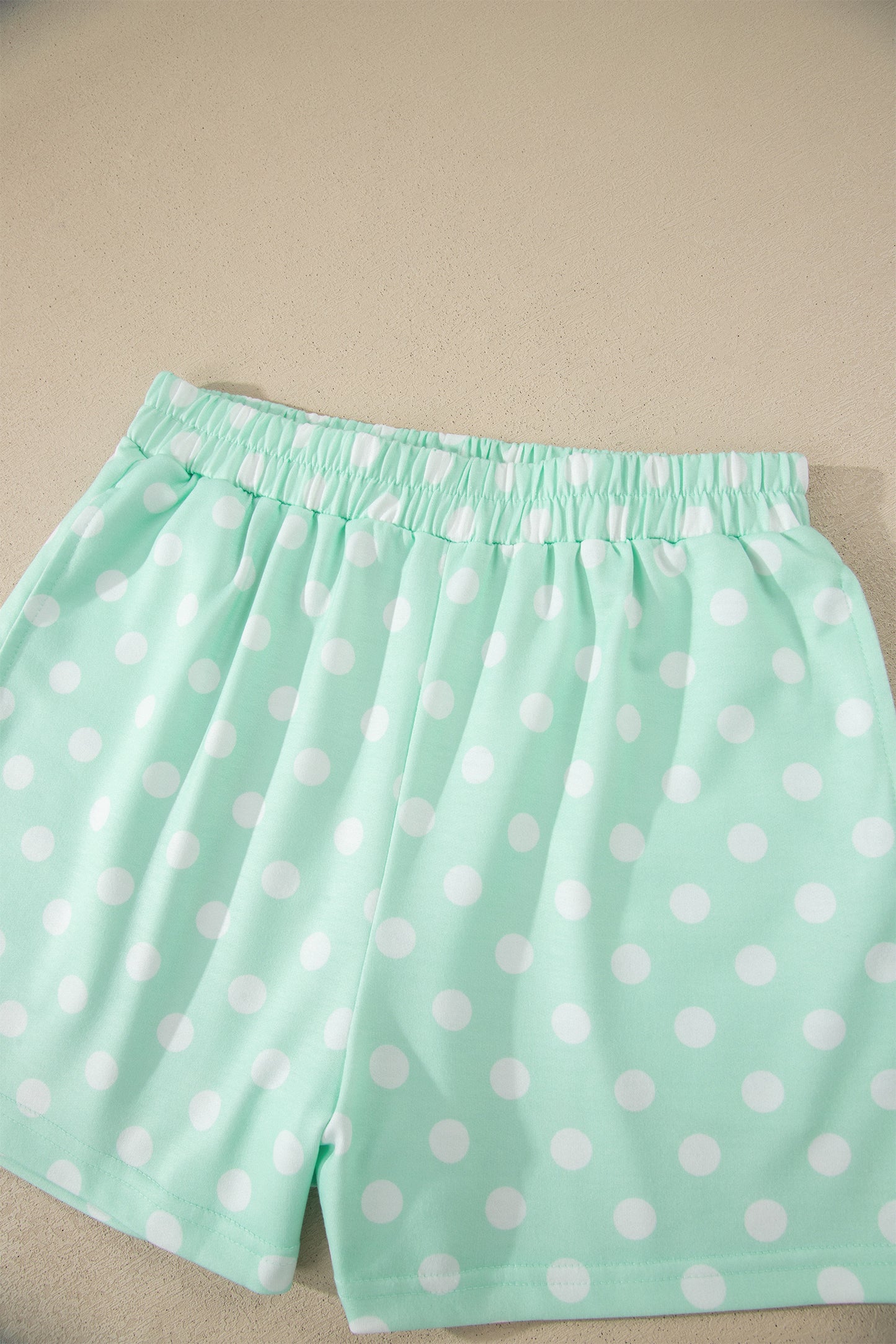 Polka Dot Mock Neck Two-Piece Short Set Women S–XL