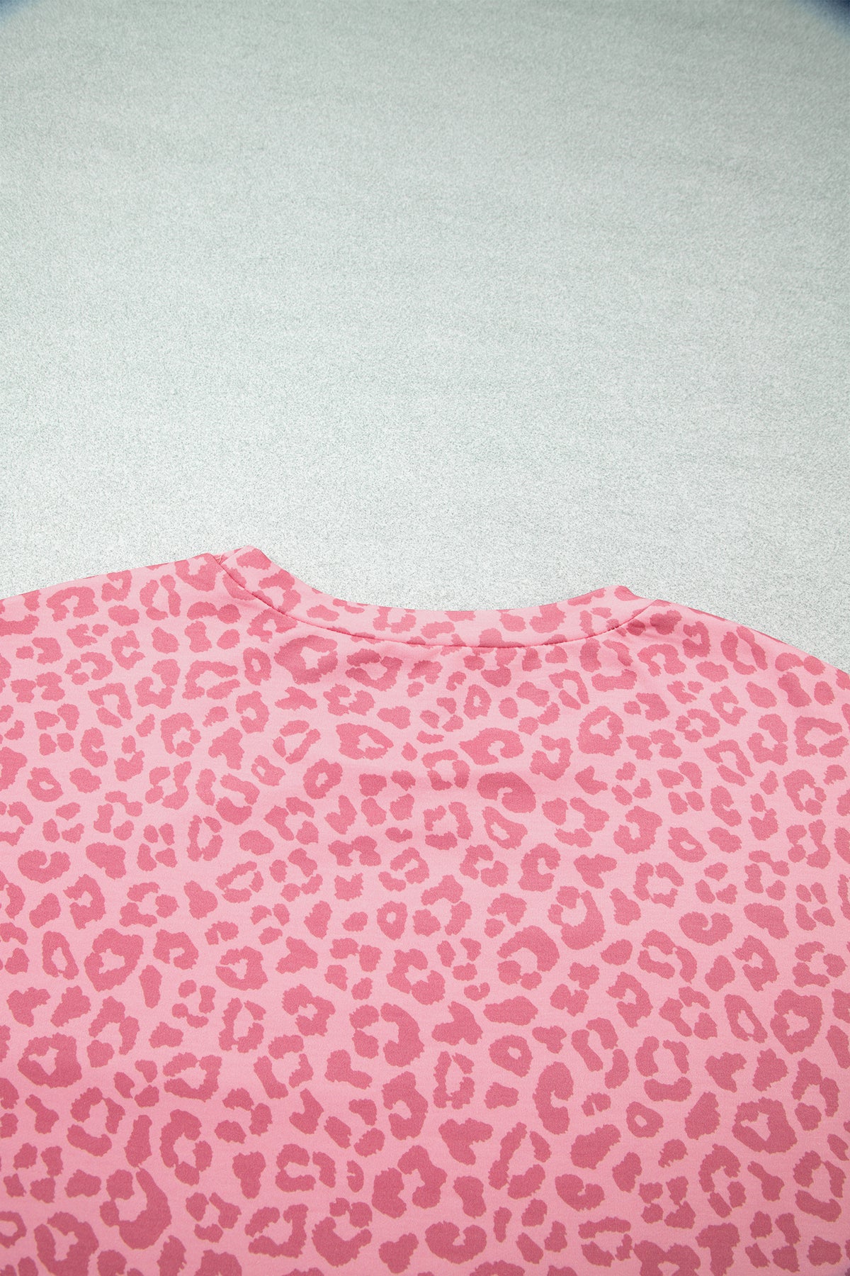 Women's Leopard Print Varsity Two Piece Set S to XL