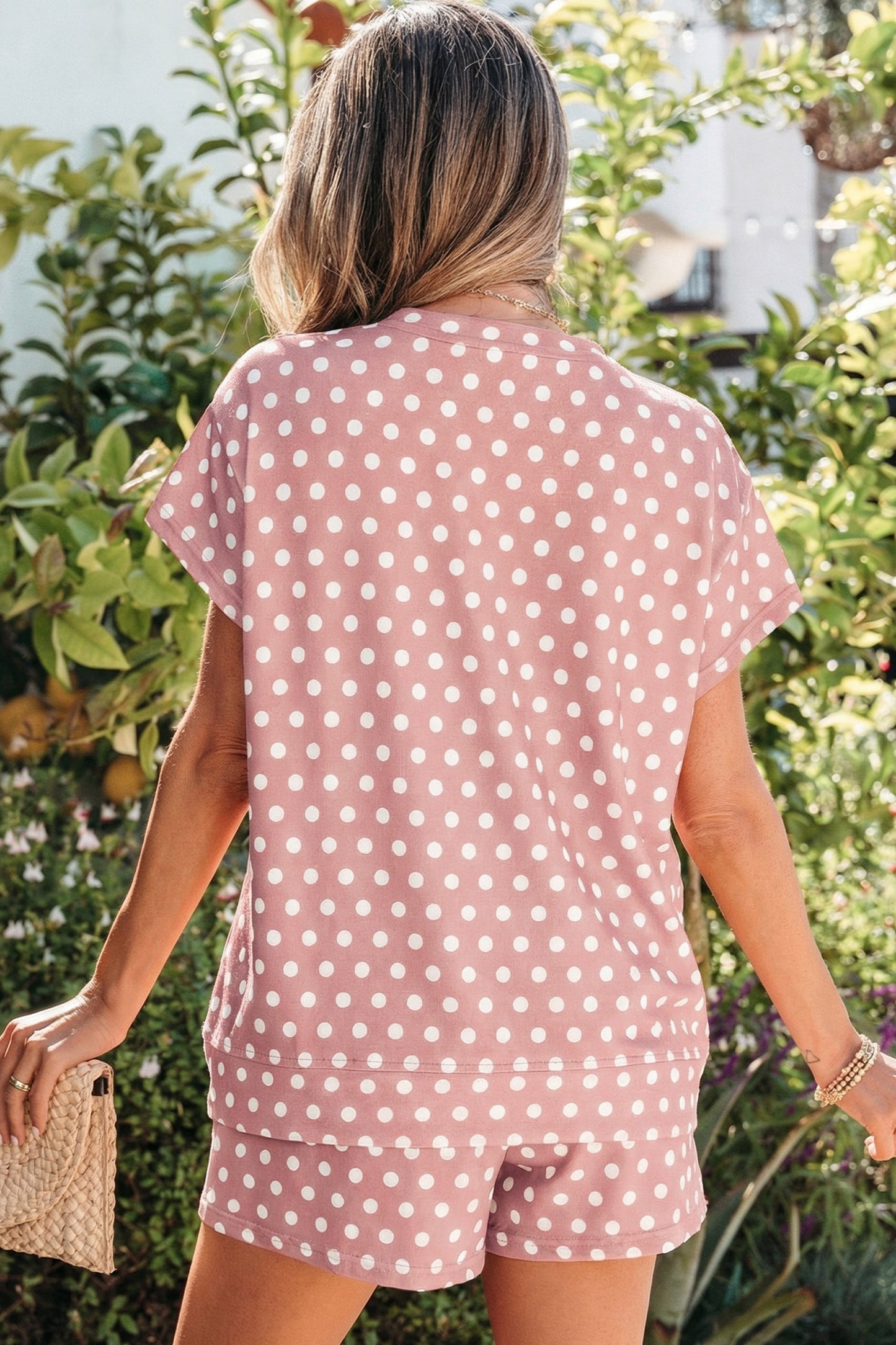 Polka Dot Print Short Set – Women S–2XL