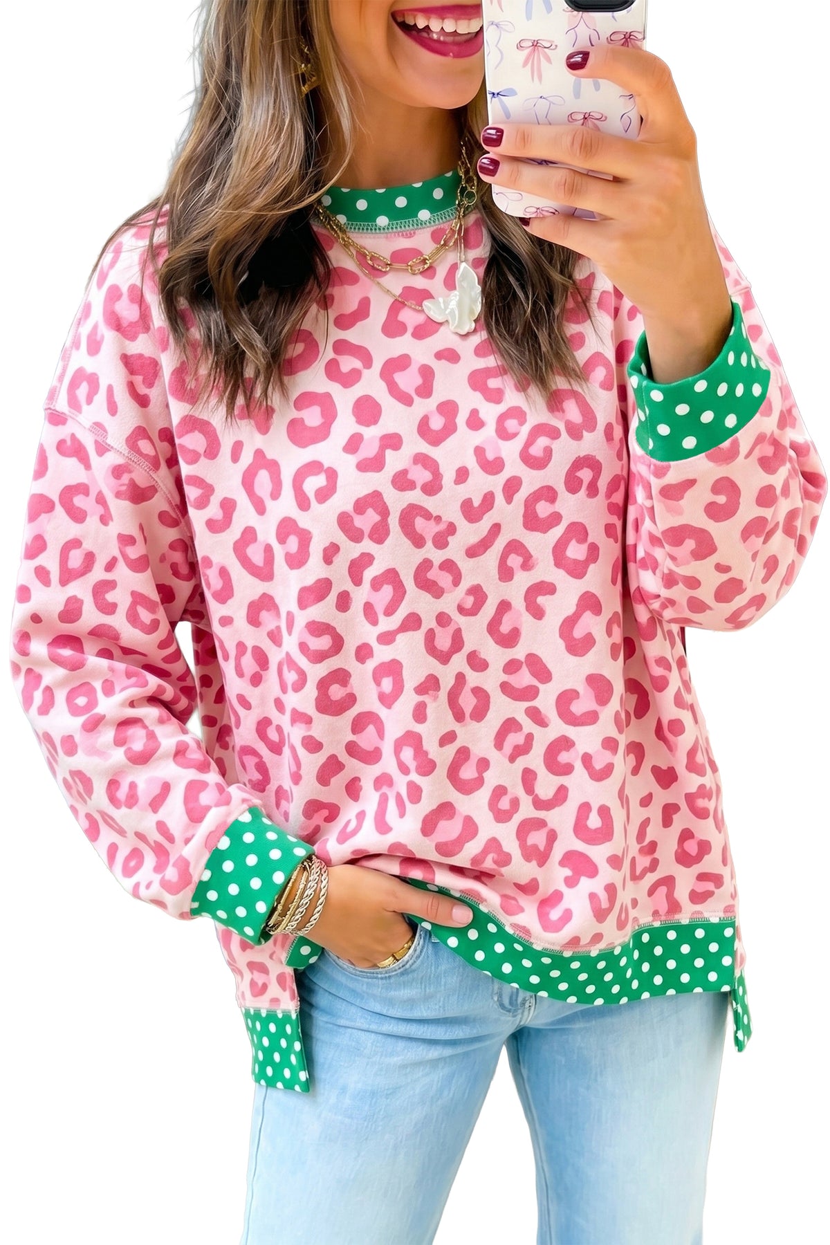 Leopard Print Long Sleeve Top S to XL
