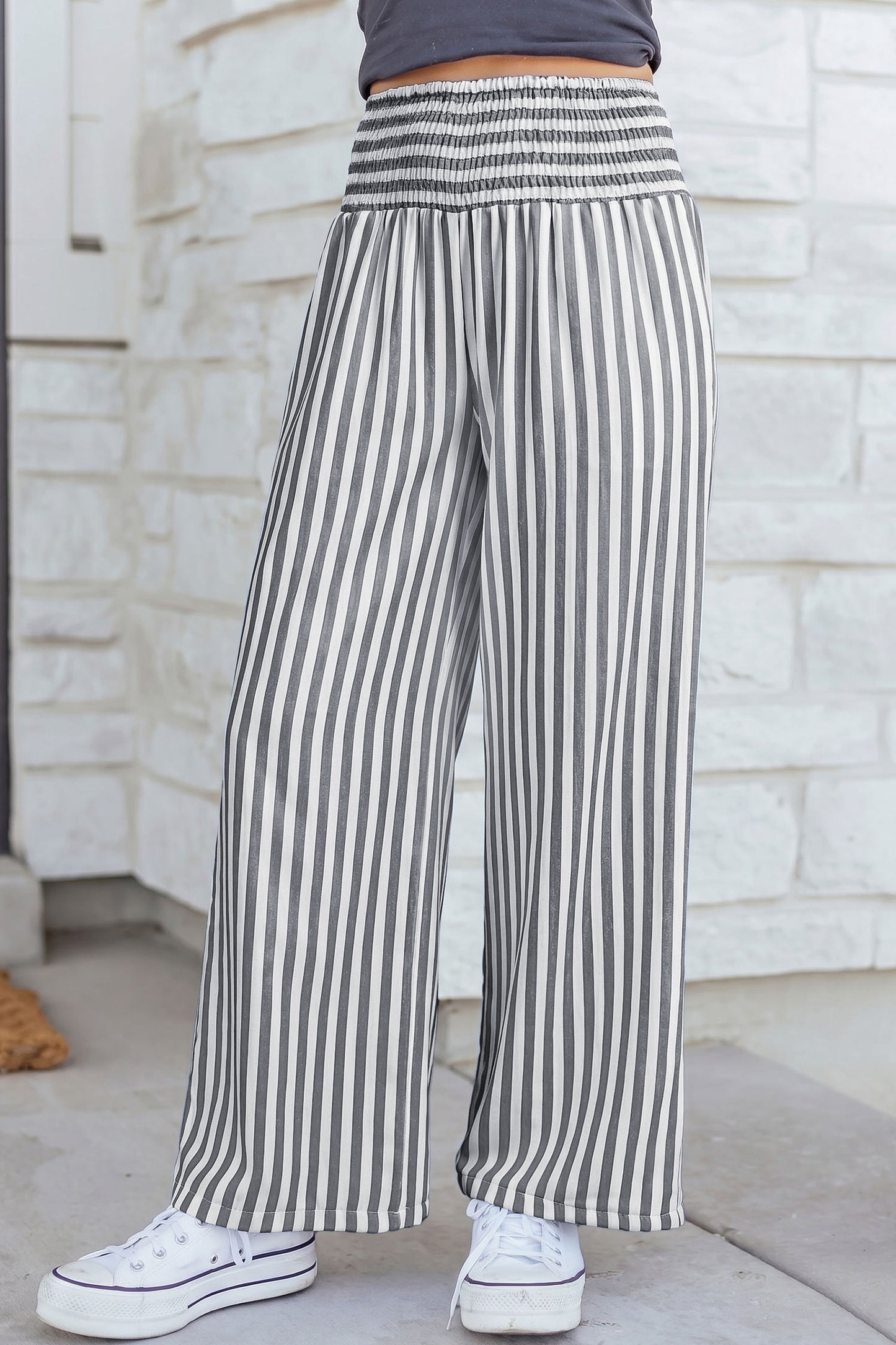 Striped High Waist Loose Summer Pants Women S–2XL