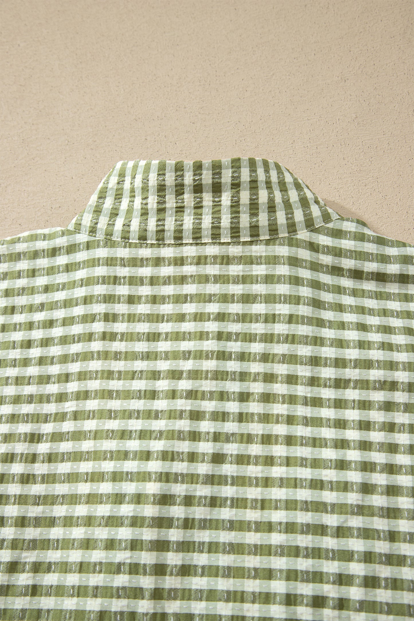 Plaid Short Sleeve Colorblock Blouse Women S–XL