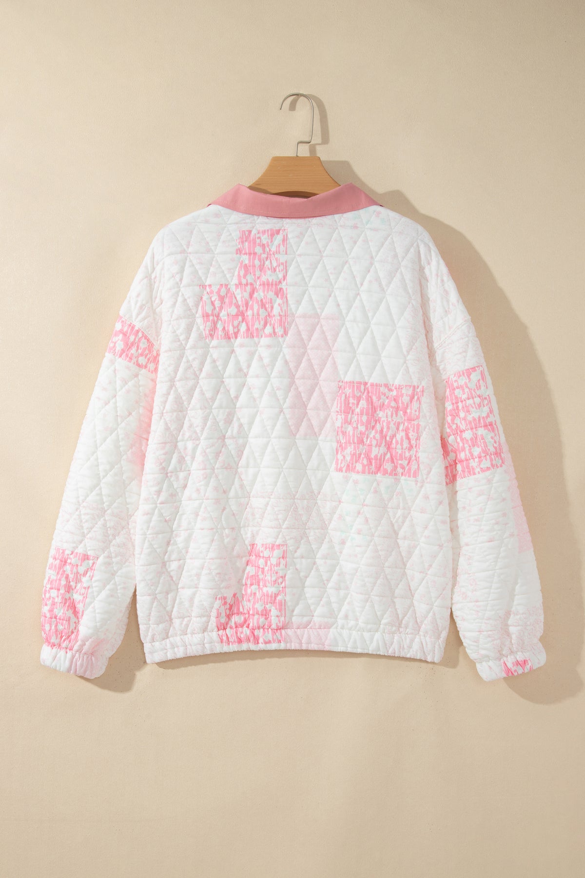 Women's Floral Quilted Button Pullover Sweatshirt S to XL
