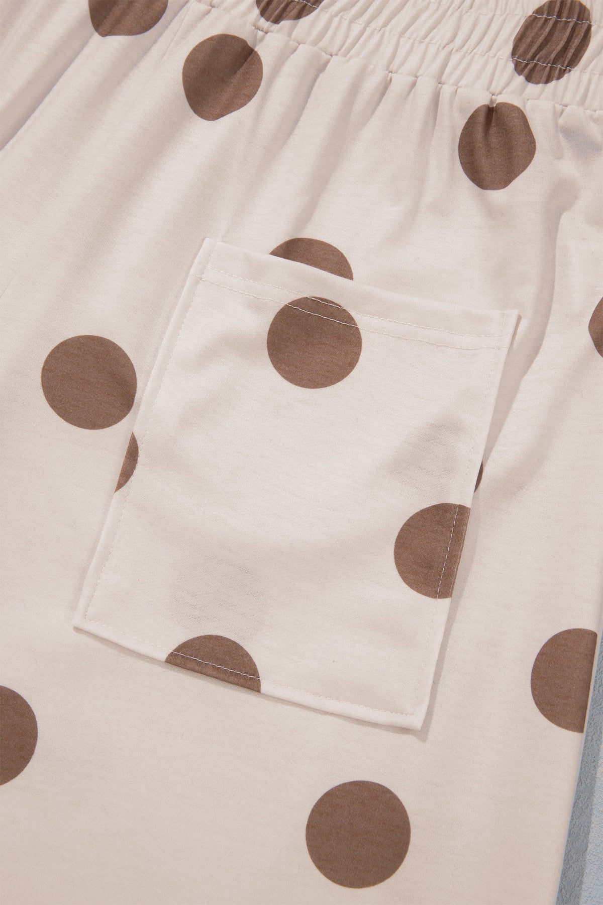 Women's Polka Dot Wide Leg Elastic Waist Pants S to XL