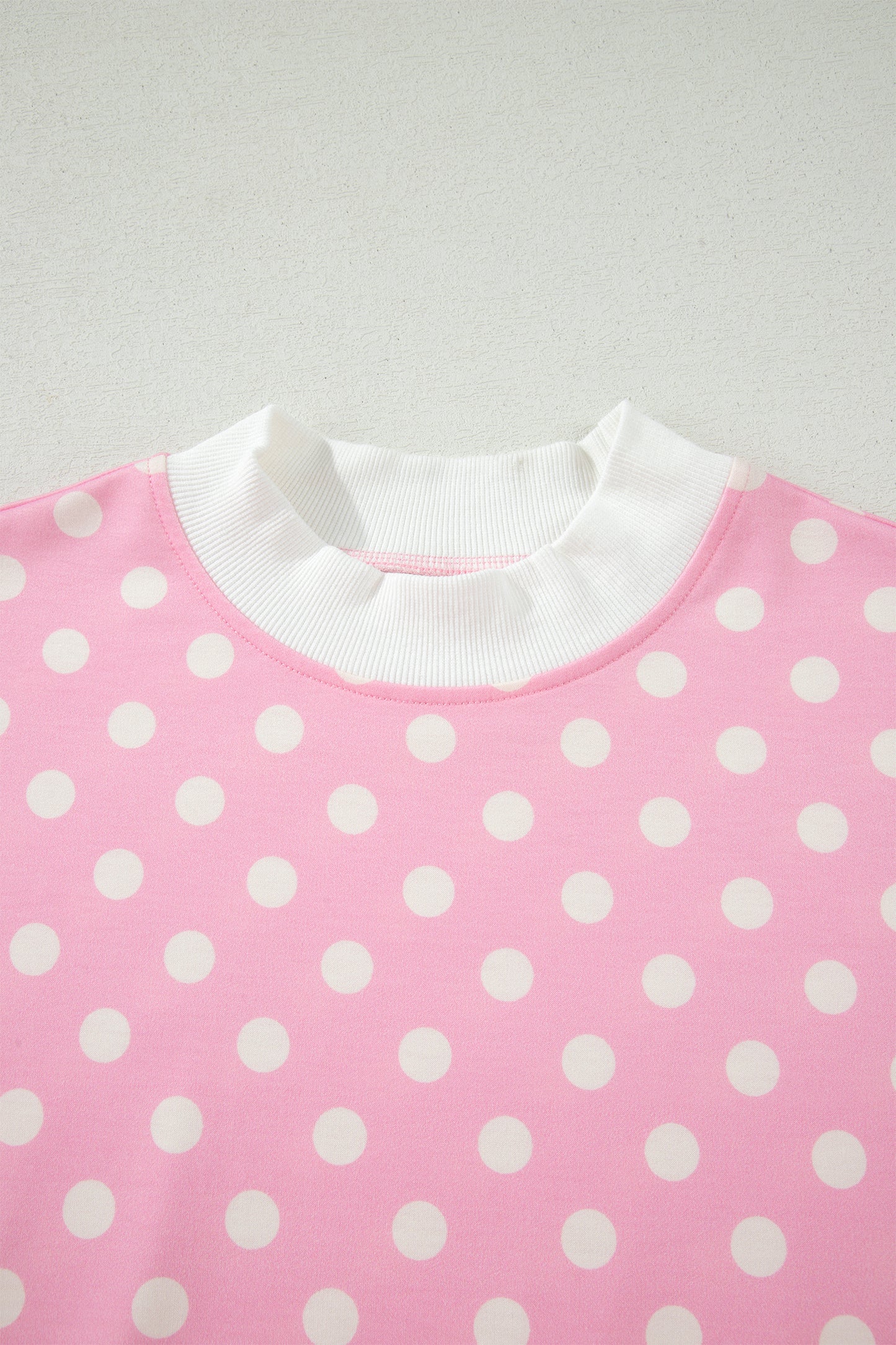 Polka Dot Mock Neck Two-Piece Short Set Women S–XL