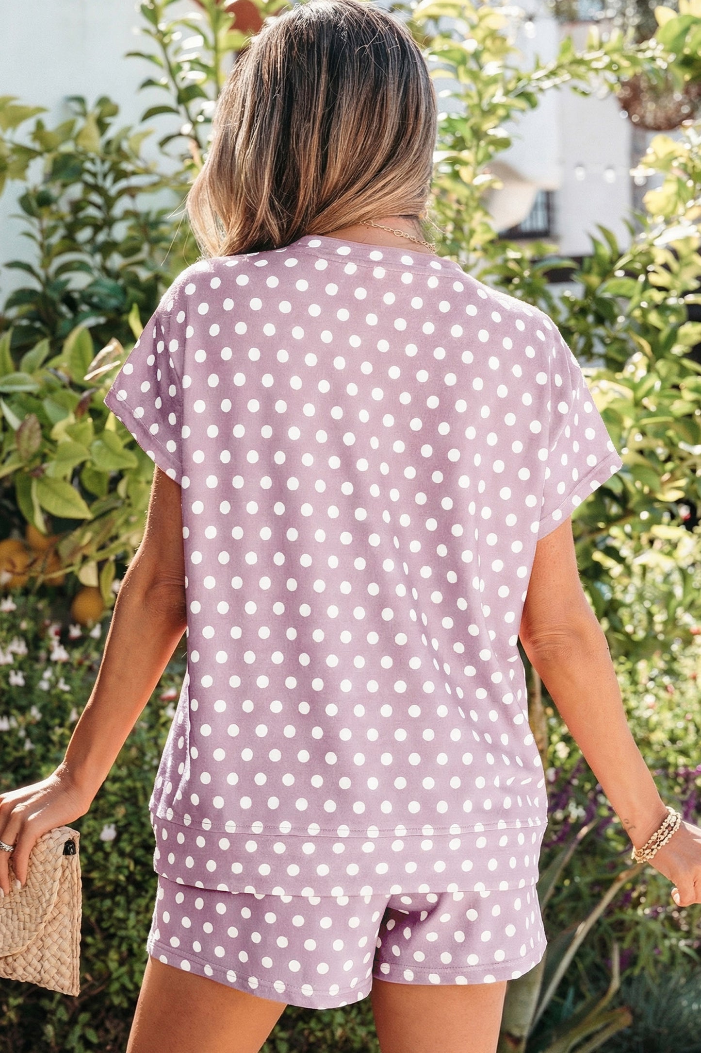 Polka Dot Print Short Set – Women S–2XL