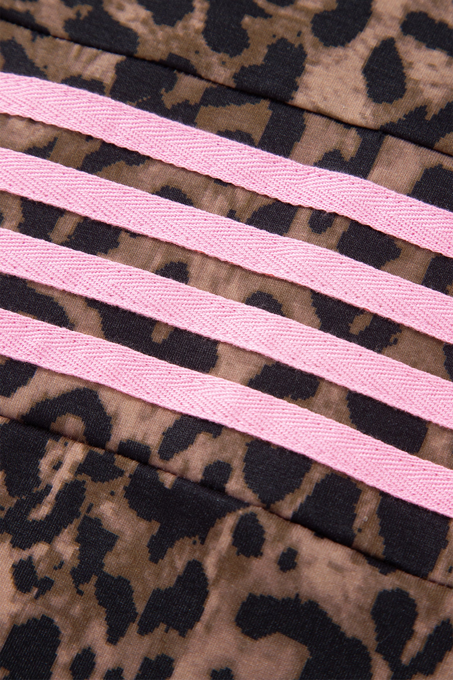 Women's Brown Leopard Print Striped Long Sleeve Top and Pant Set S to XL