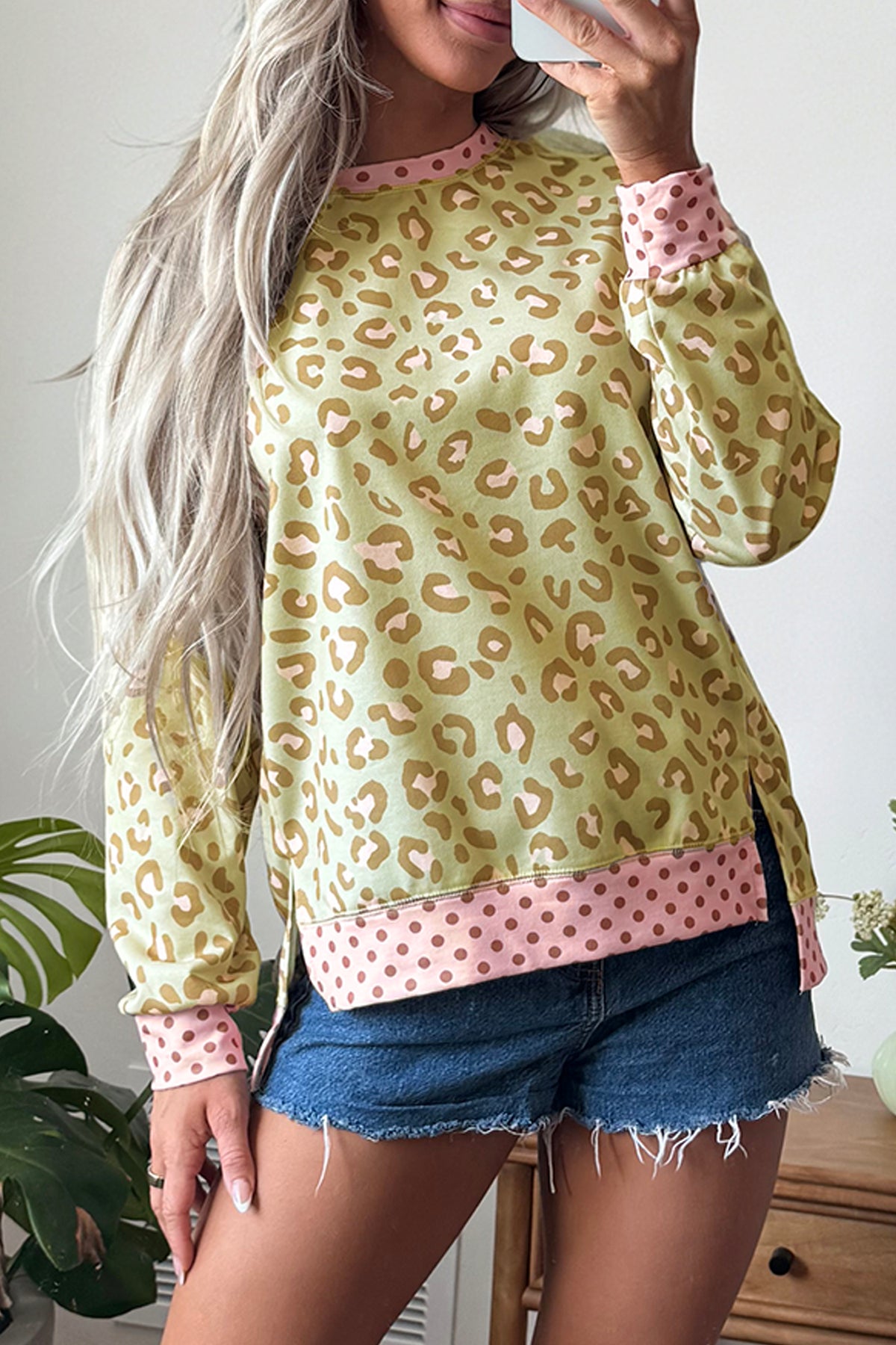 Leopard Print Long Sleeve Top S to XL