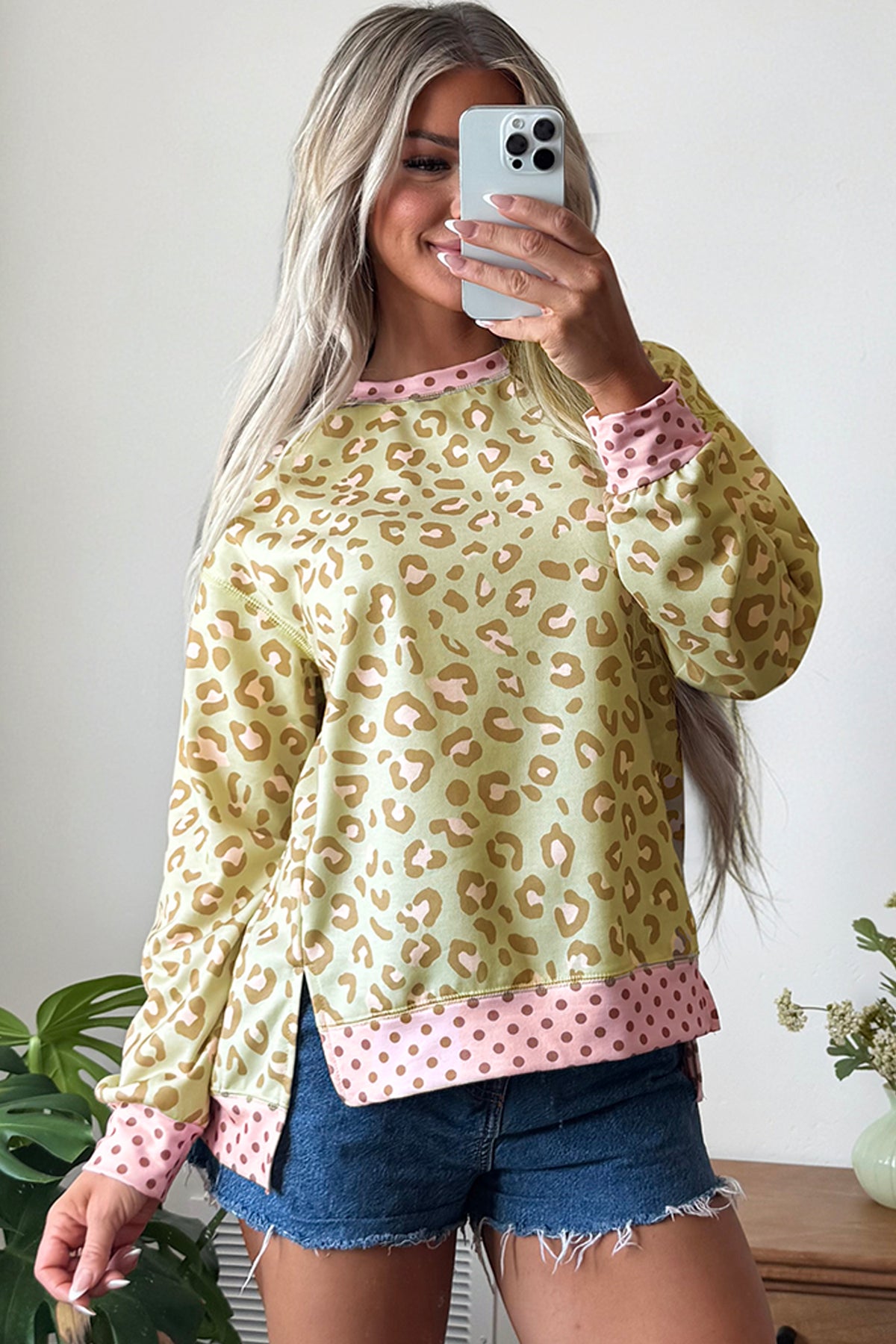 Leopard Print Long Sleeve Top S to XL