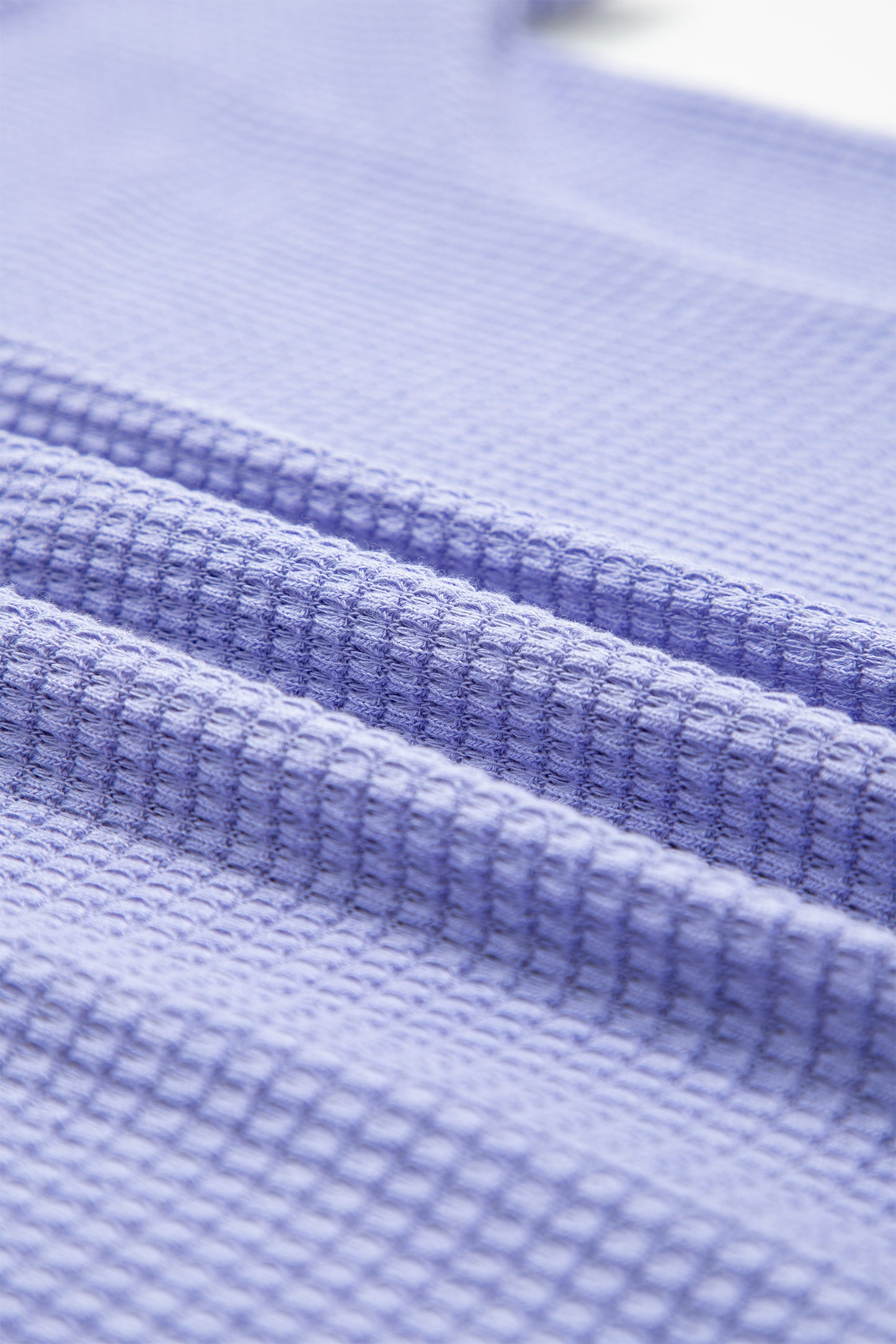 Waffle Knit V-Neck Short Sleeve Cuffed Top