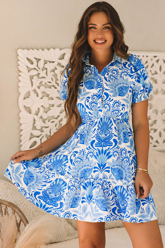 Floral Ruffle Mini Dress Women S–XL