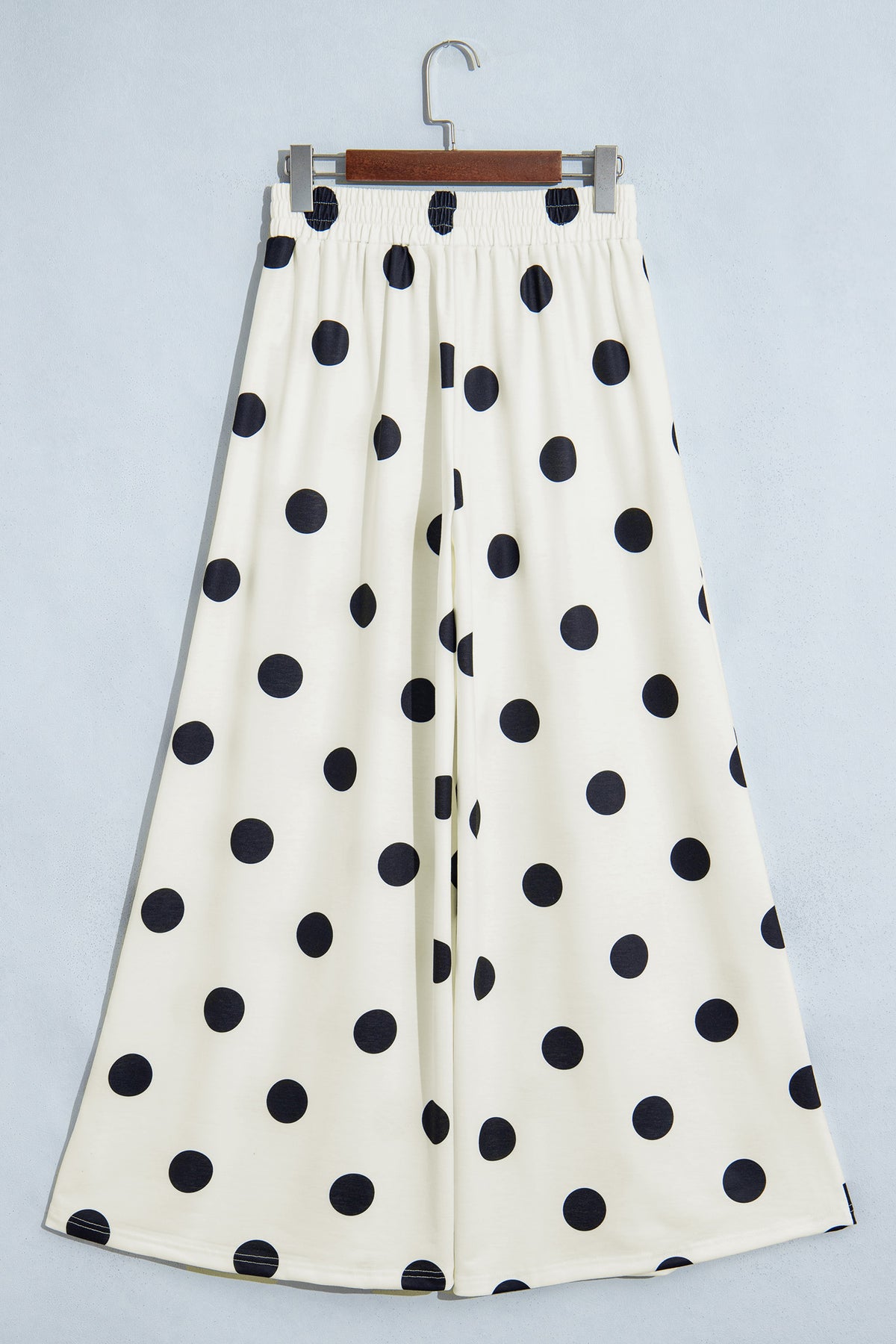 Women's Polka Dot Wide Leg Elastic Waist Pants S to XL