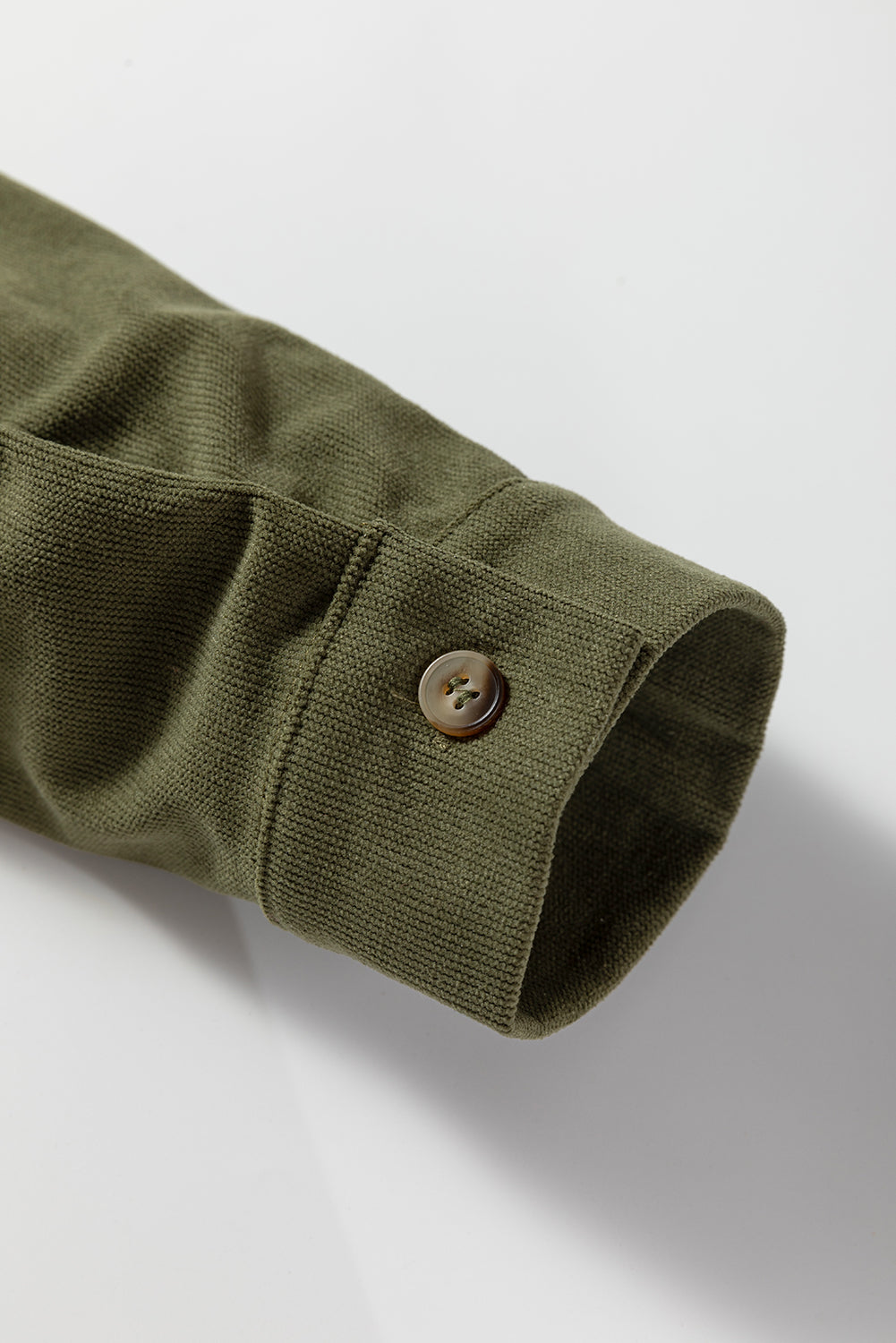 Corduroy Half Button Collared Mini Dress in Vineyard Green