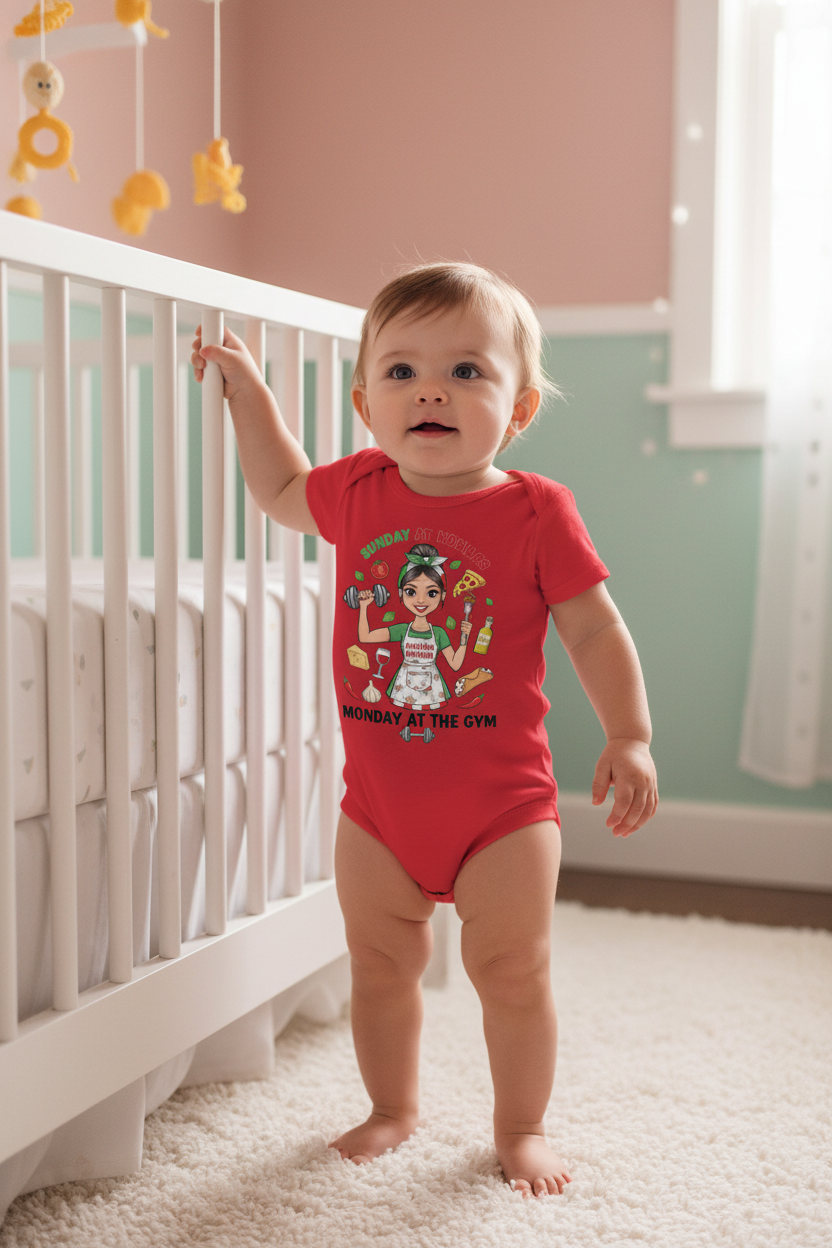 18M Baby Girl Red Nonna Onesie