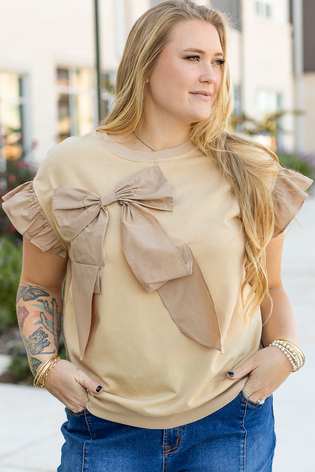 Plus Size Bow Top Women 1X–4X