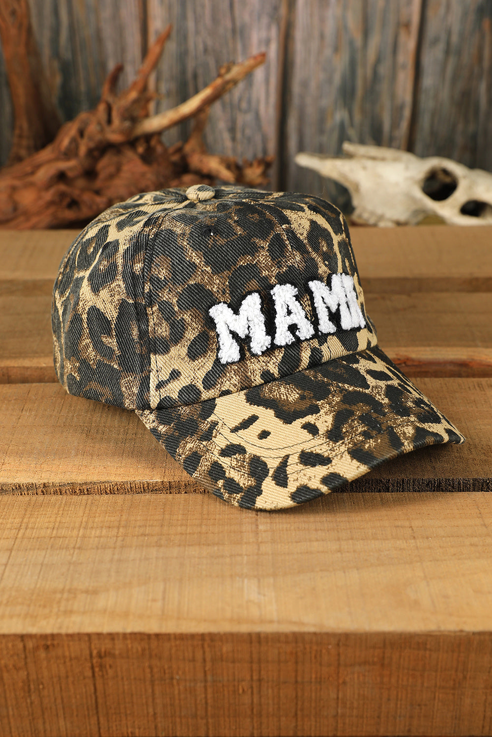 MAMA Embroidered Leopard Print Baseball Cap | One Size