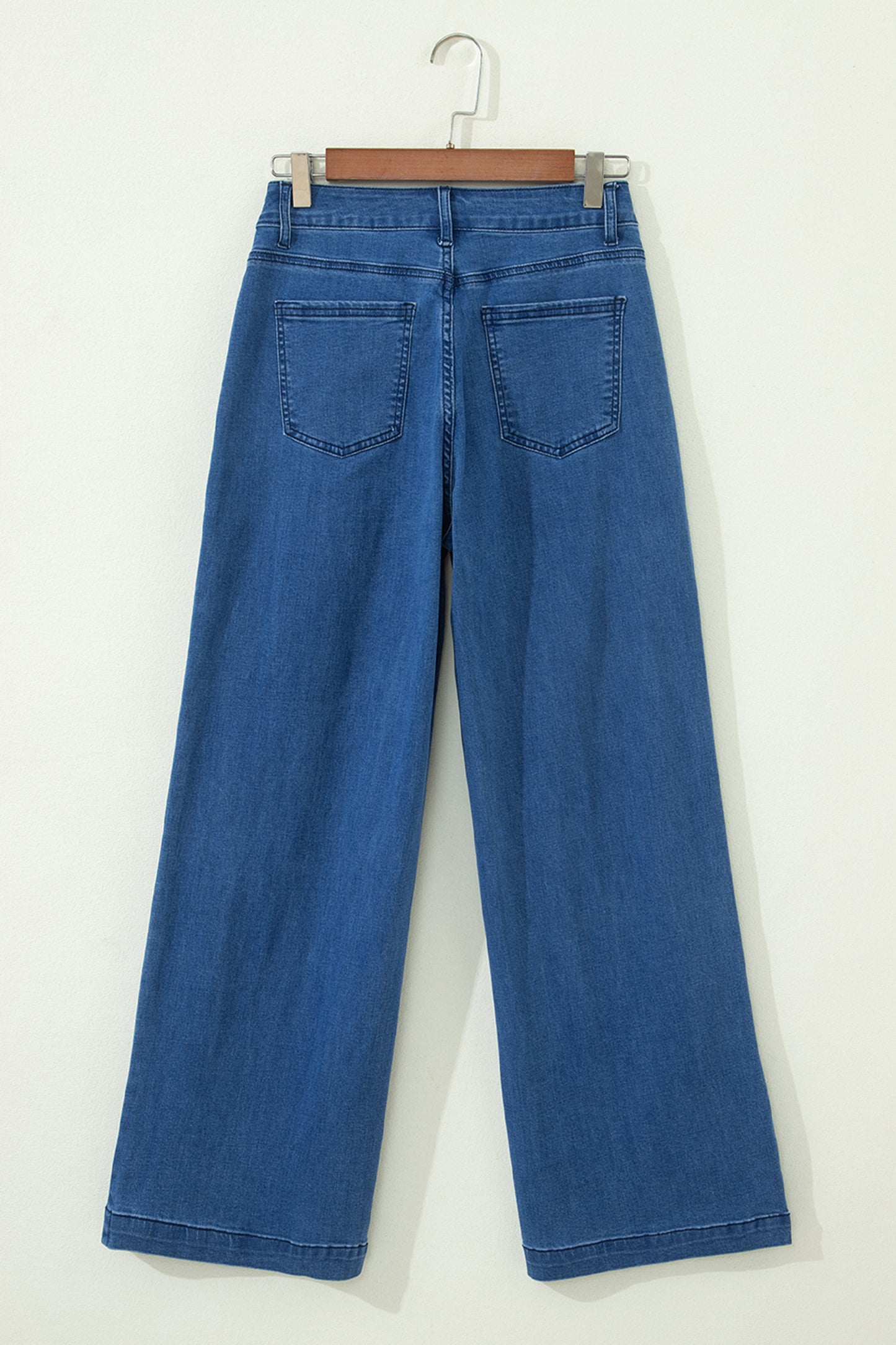 Lace-Up Pull-On Wide Leg Jeans