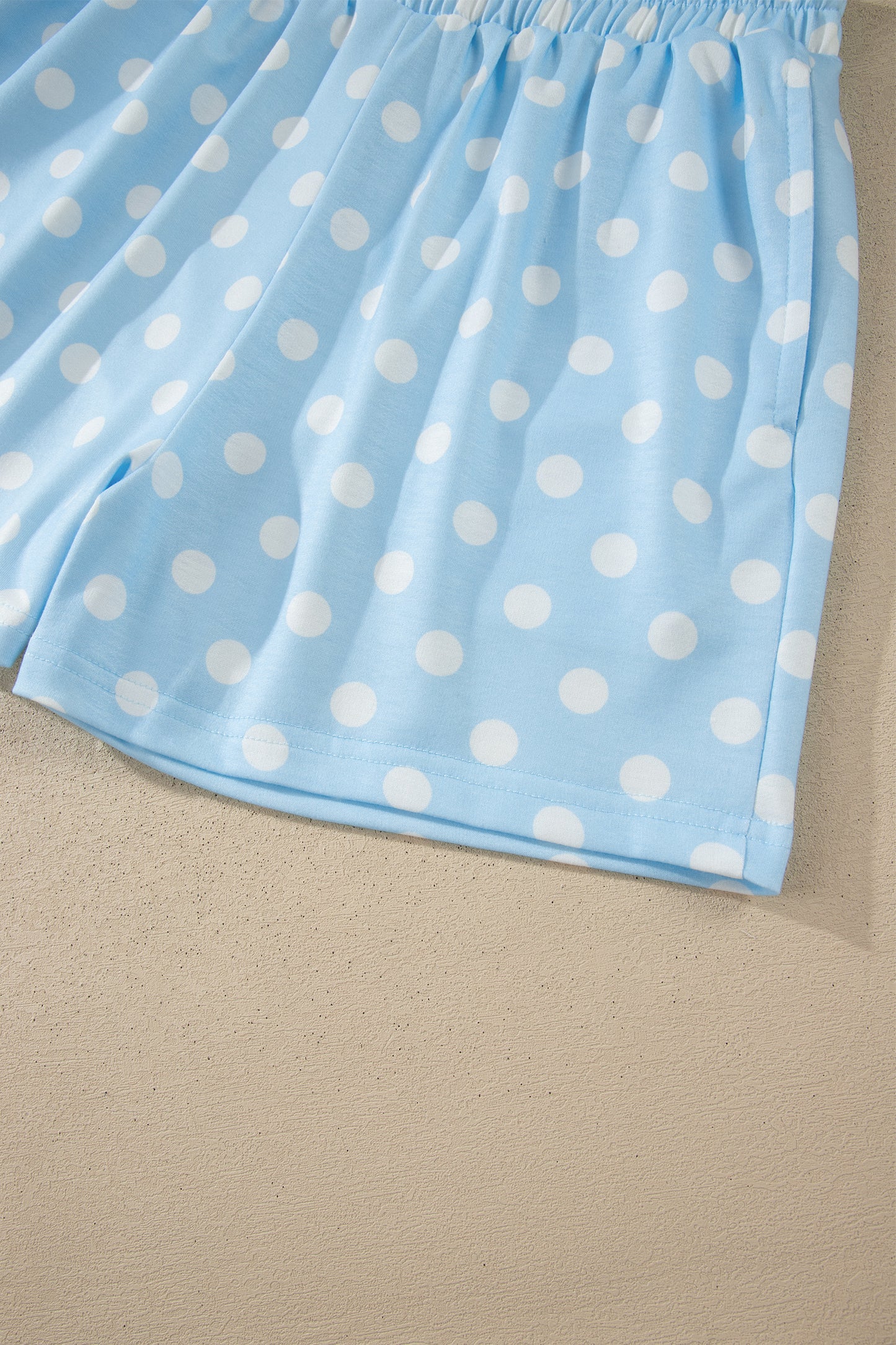 Polka Dot Mock Neck Two-Piece Short Set Women S–XL