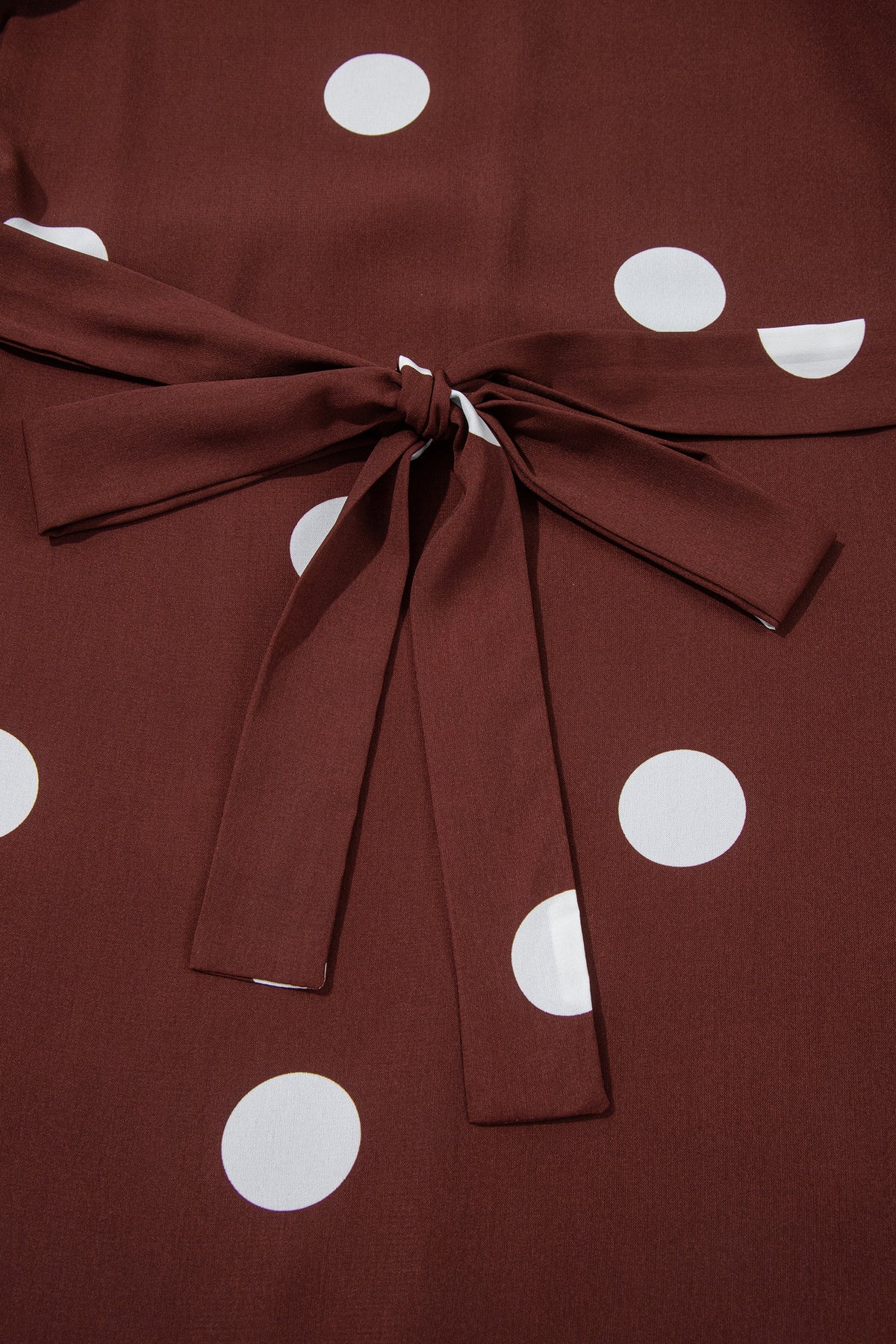 Plus Size Polka Dot Tie Waist Midi Dress Women 1X to 4X