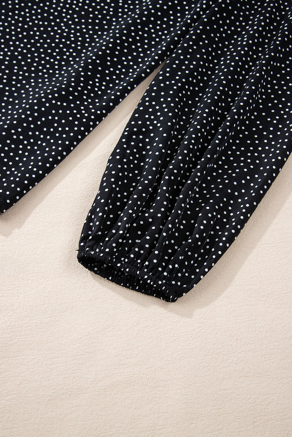 Pin Dot Notch V-Neck Puff Sleeve Blouse | Plus Size | Black & White | 1X–4X
