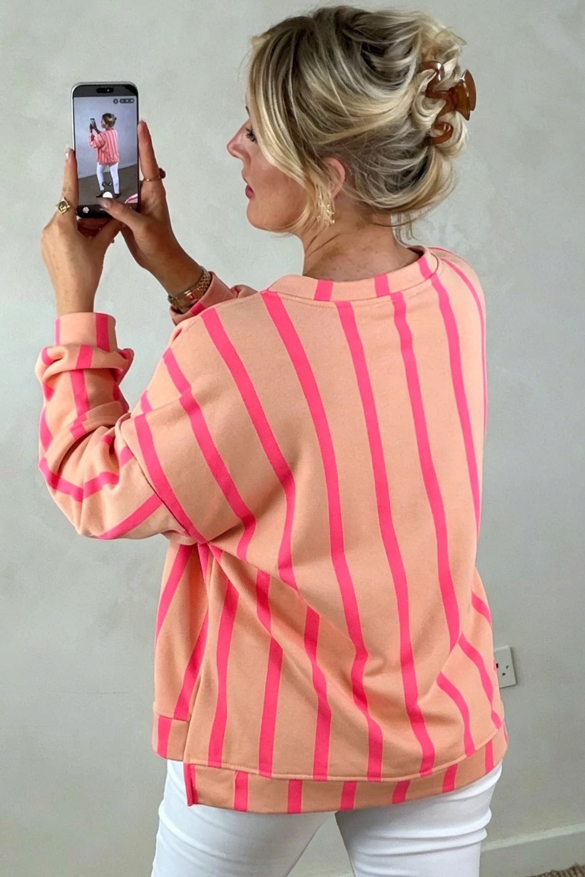 Women's Striped Sweatshirt S to XL