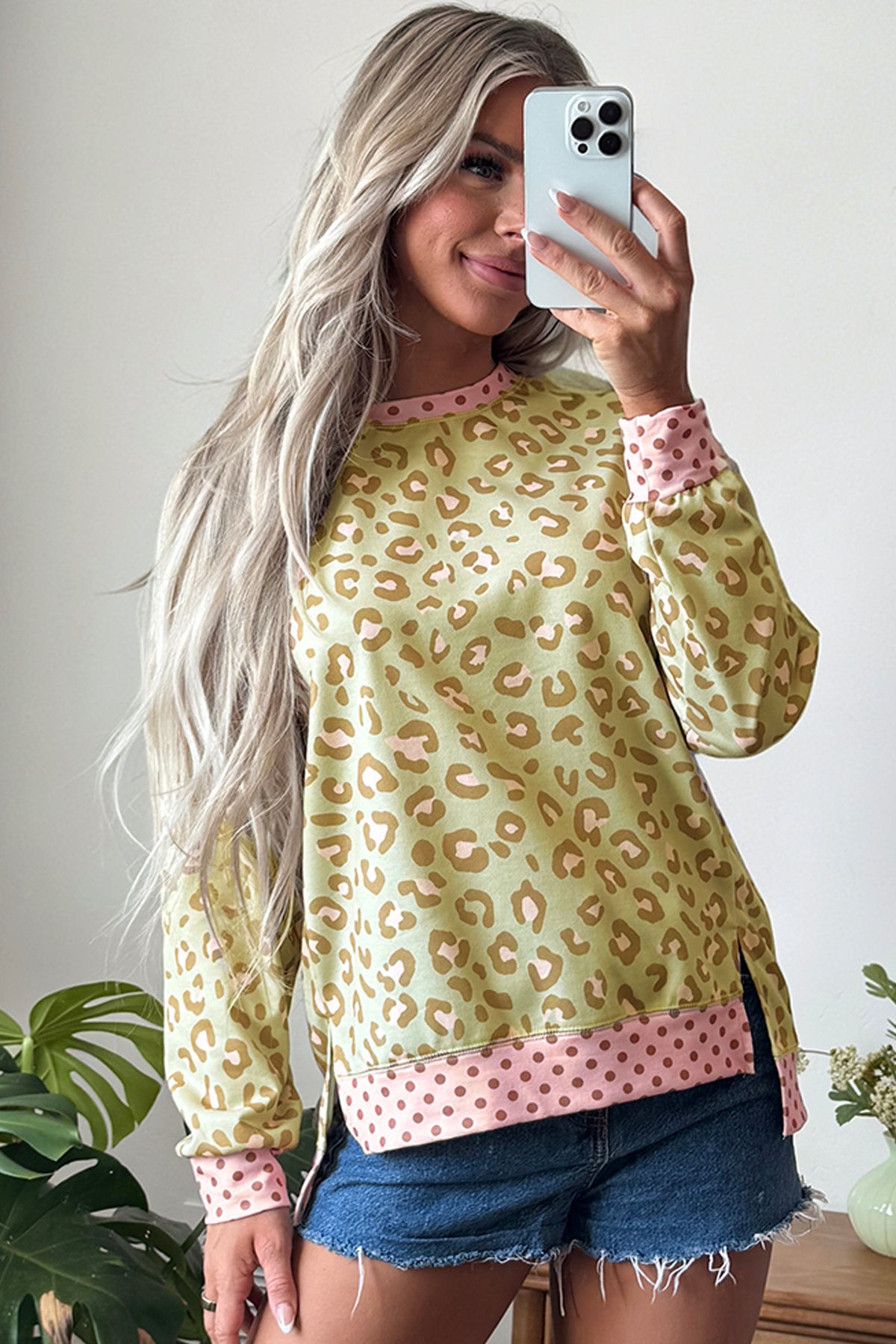 Leopard Print Long Sleeve Top S to XL