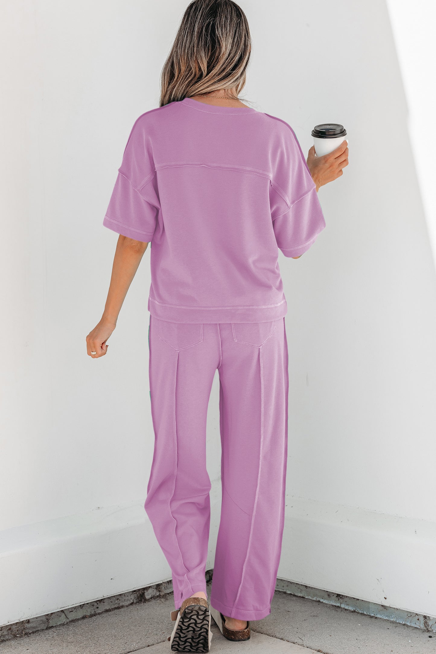 Drop Shoulder Boxy Tee & Barrel Pants Two-Piece Set | S–XL | 5 Colours