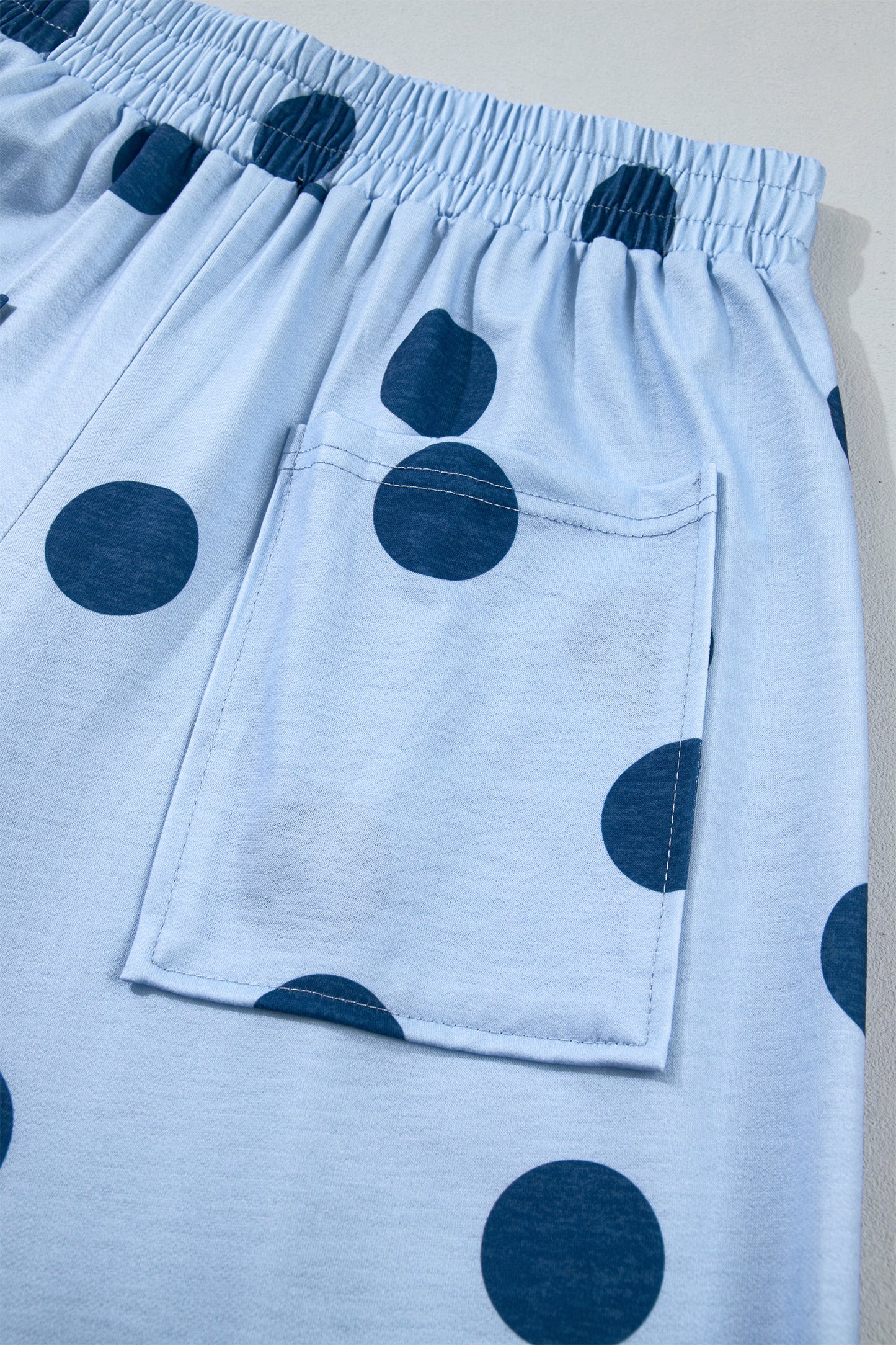 Women's Polka Dot Wide Leg Elastic Waist Pants S to XL