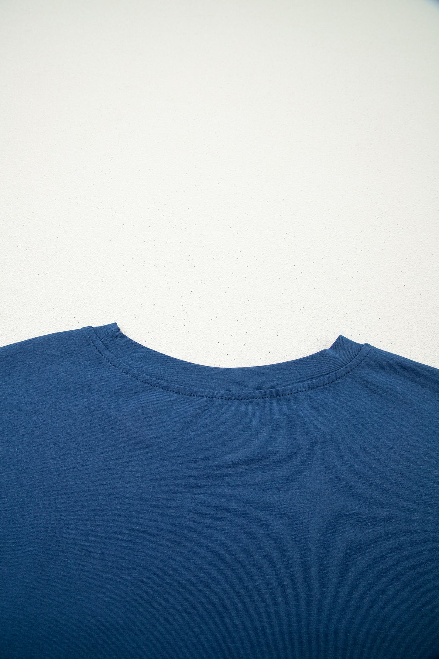 Color Block Short-Sleeve Top with Printed Patch Pocket | Sail Blue & White