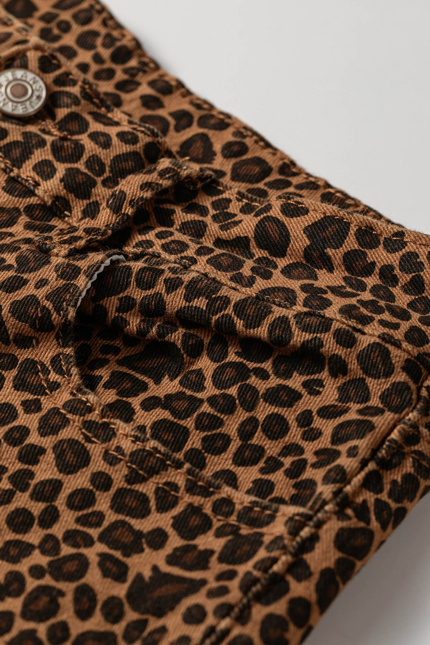 Womens Leopard Print Ruffled Hem Flare Jeans S–XL