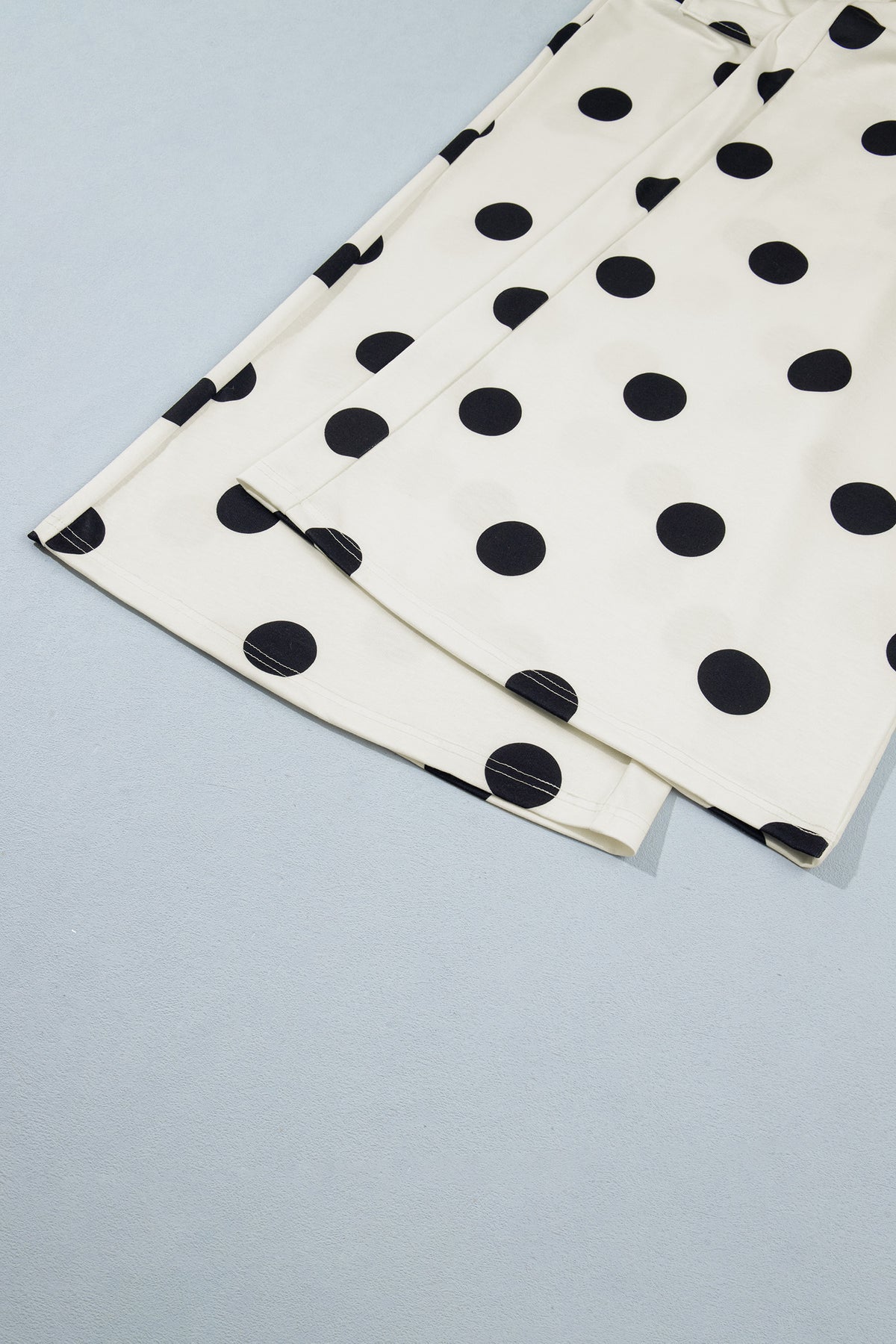 Women's Polka Dot Wide Leg Elastic Waist Pants S to XL