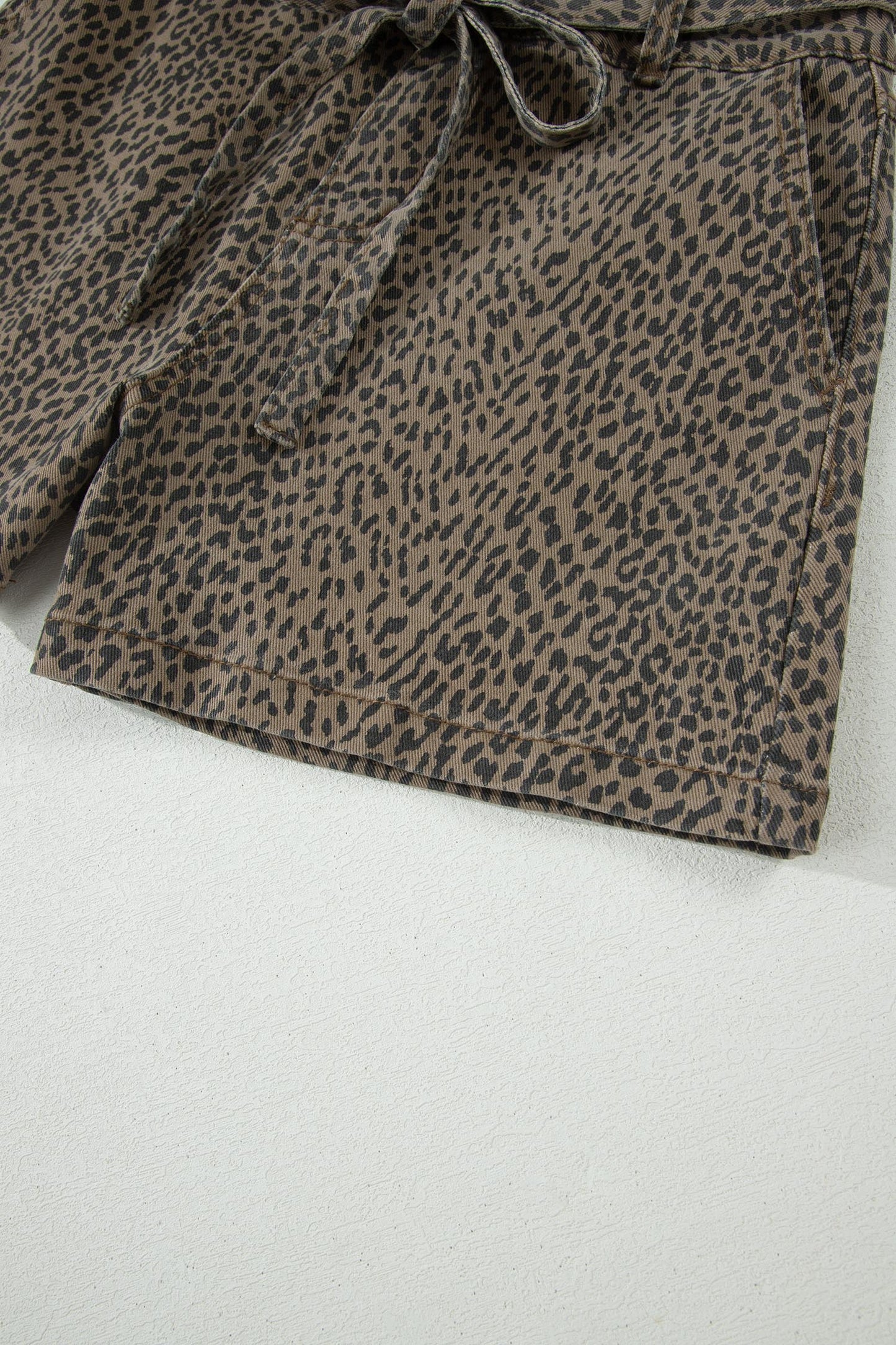 Leopard Print High Waist Shorts Women Size 4–16