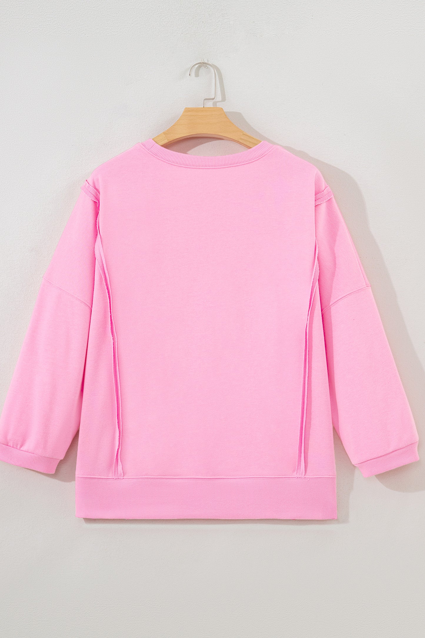 Floral Bow Patch Baggy Sweatshirt in Pink