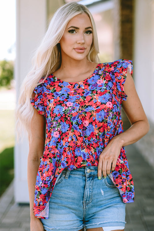 Floral Print Tiered Ruffle Babydoll Top – Multicolor Women S–XL