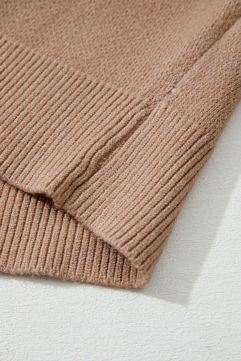 Leopard Colorblock Puff Sleeve Knit Pullover Sweater | Khaki