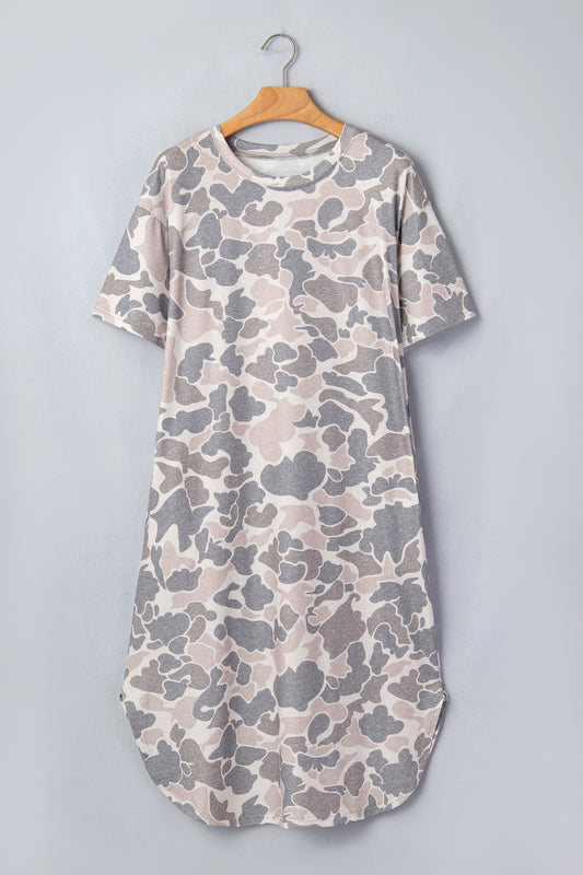 Camo T-Shirt Dress Women S–XL