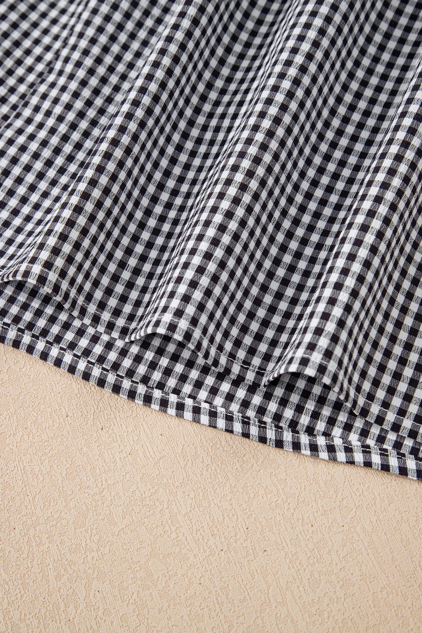 Plaid Bow Detail Bell Sleeve Blouse | Plus Size | Black | 1X–4X