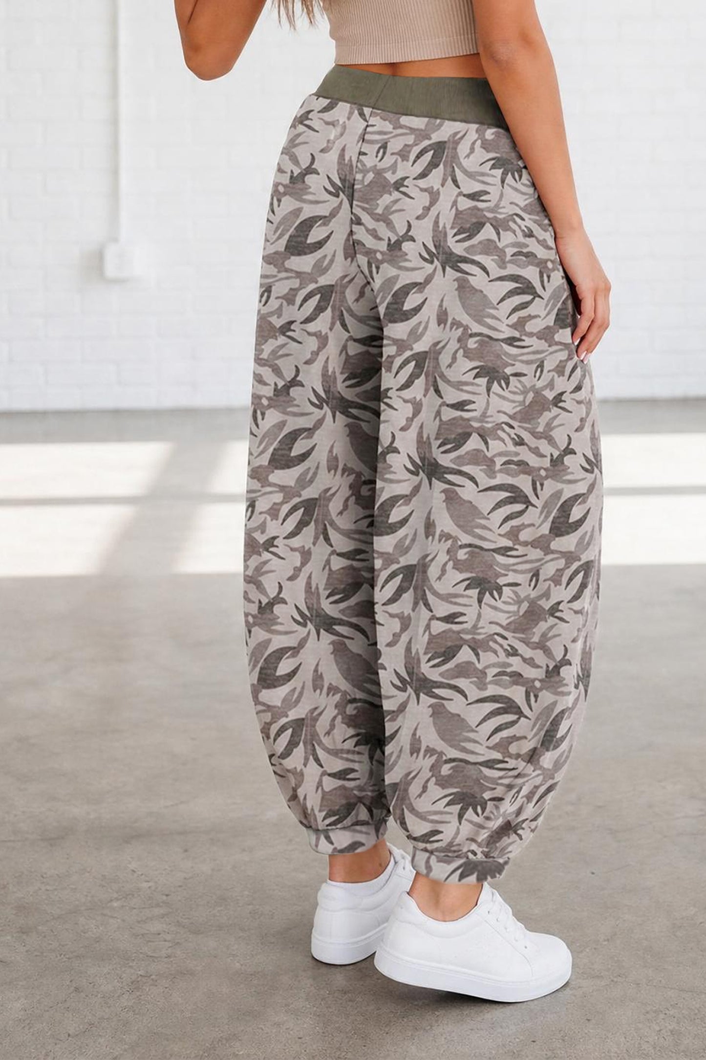 Womens Printed Cargo Barrel Pants S–XL