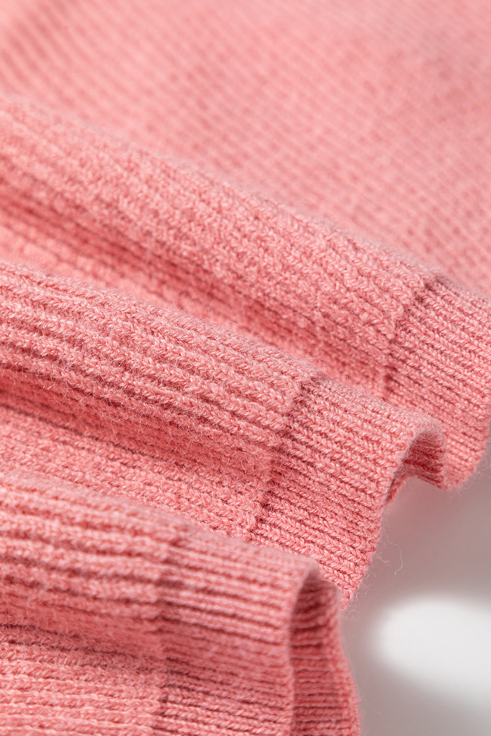 Ribbed Knit Poncho Style Sweater | Plus Size | Light Pink | 1X–4X