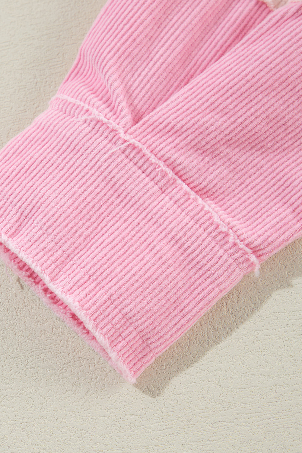 Two-Tone Pink Exposed Seam Corduroy Shacket
