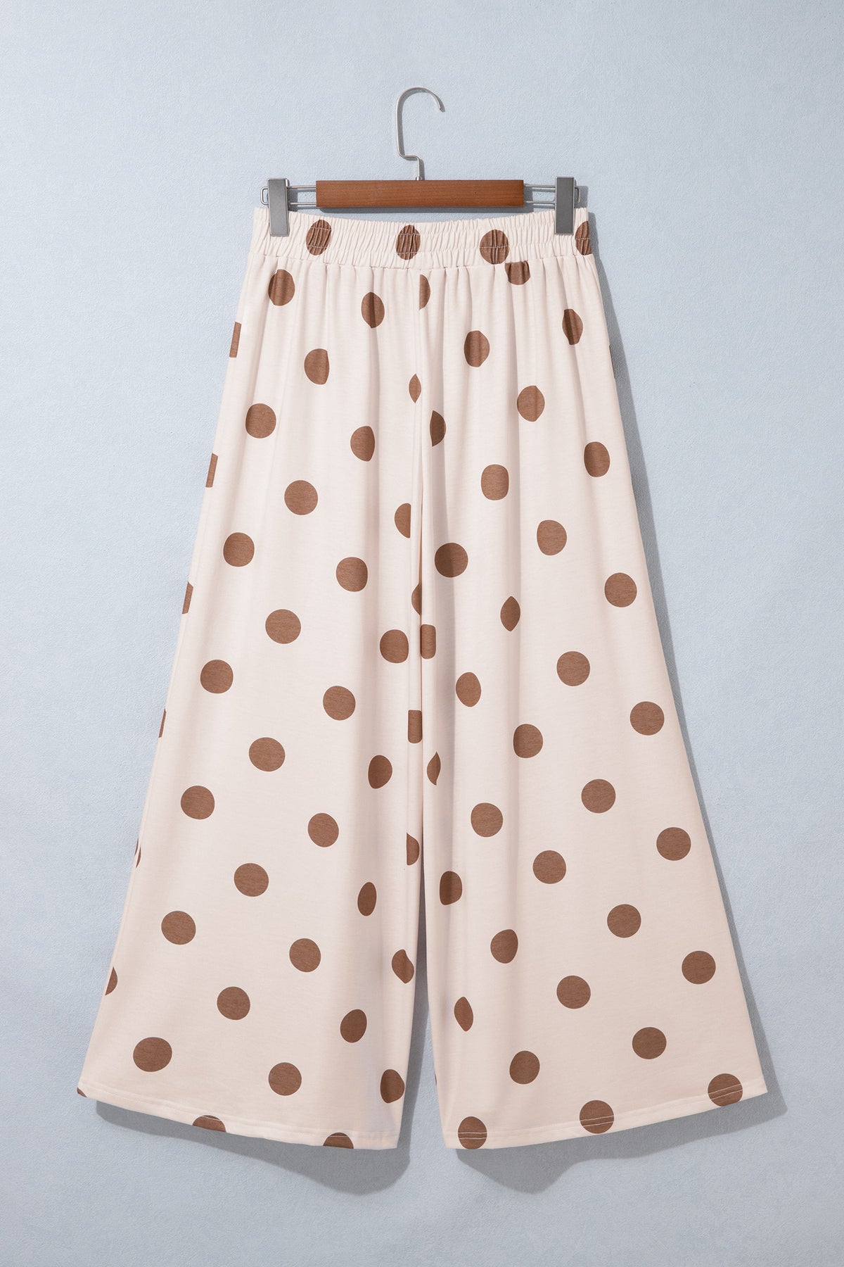 Women's Polka Dot Wide Leg Elastic Waist Pants S to XL