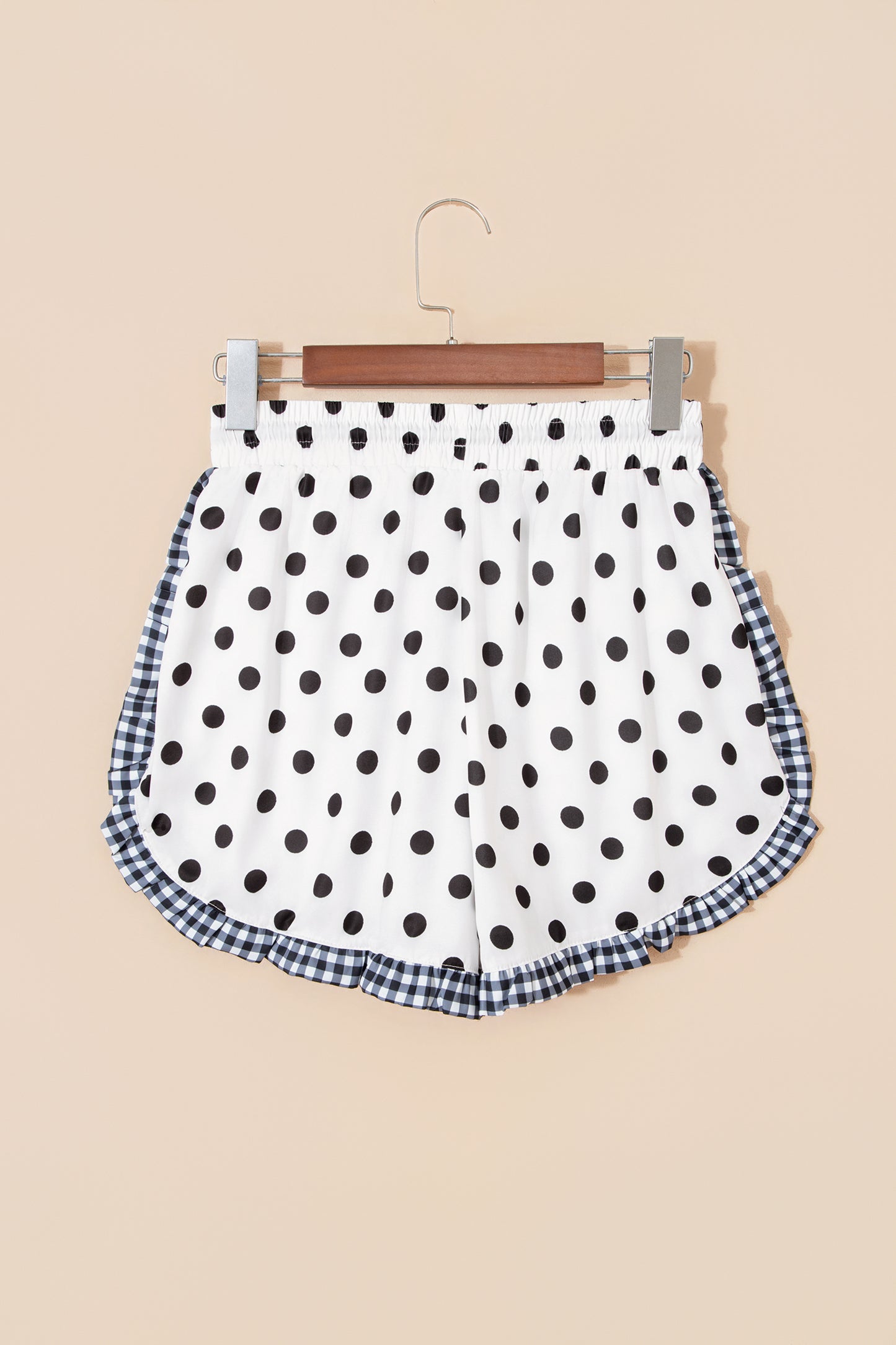 Ruffle Trim Shorts Women Polka Dot Stripe Leopard S–XL