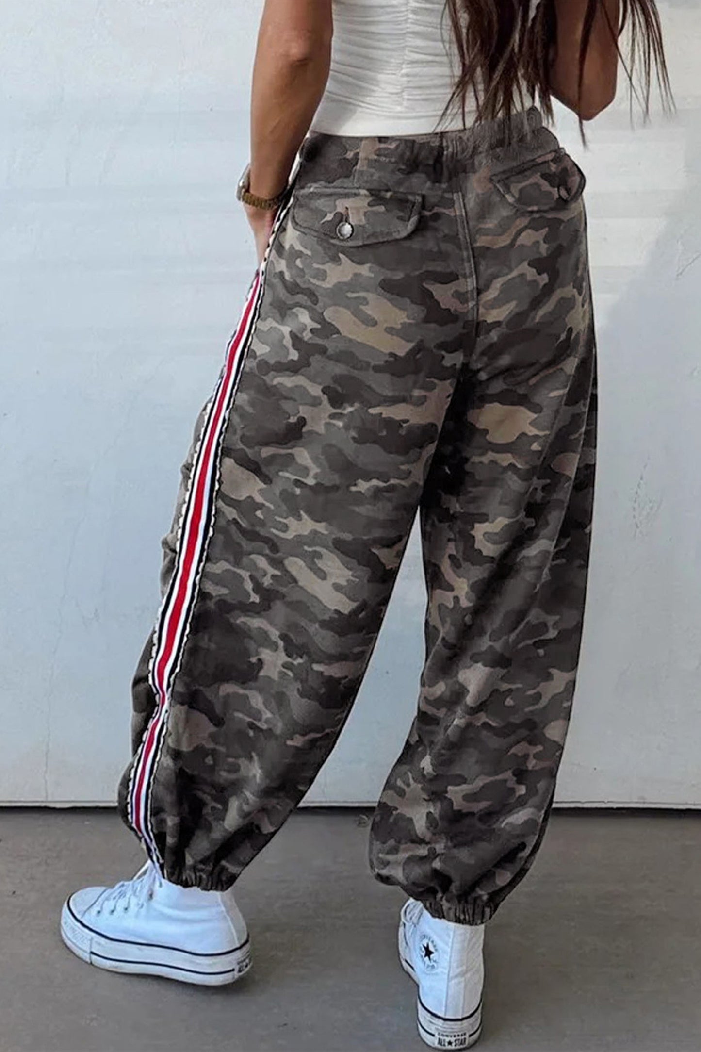 Camo Print Joggers with Side Stripe Detail – Women S–XL